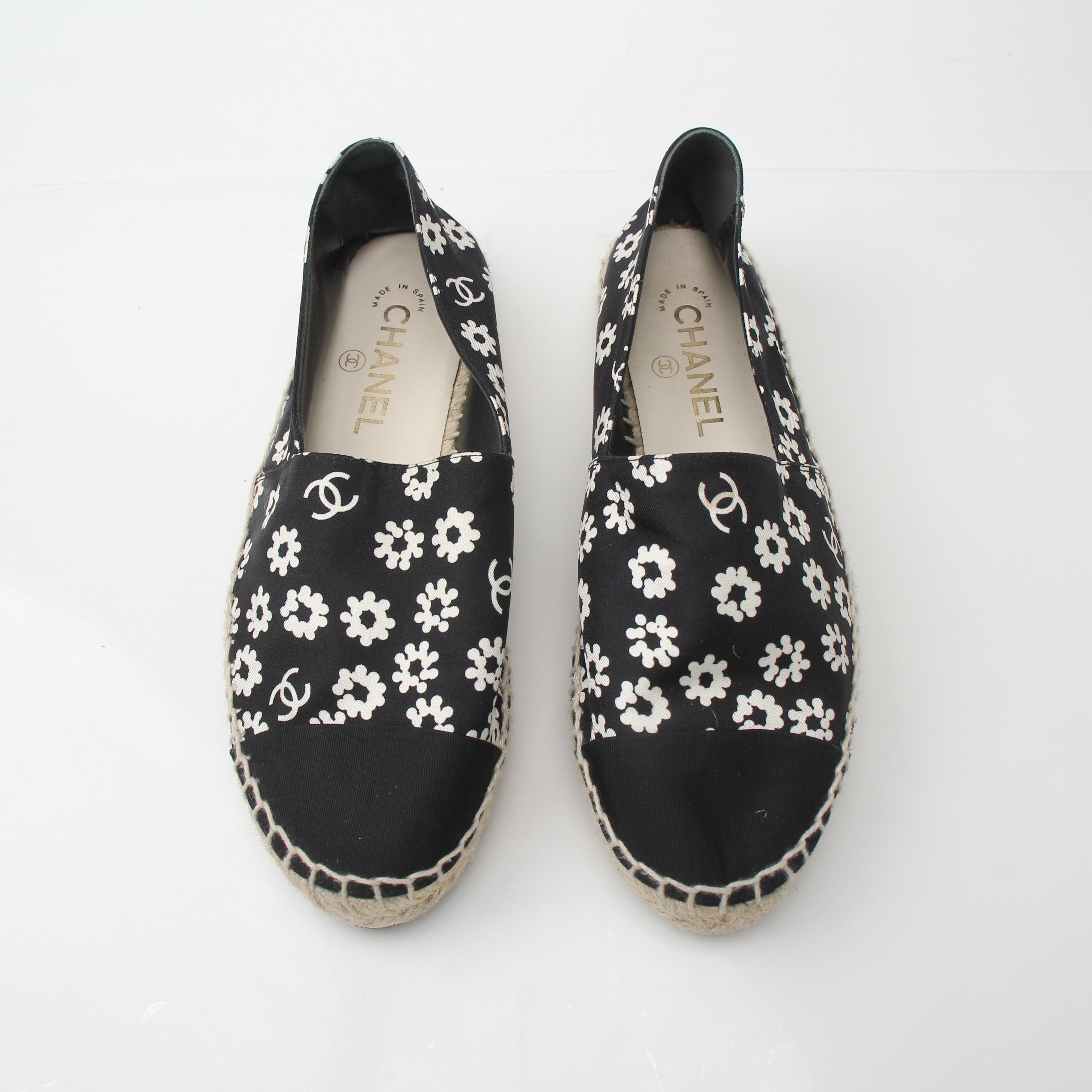 Chanel Women’s Camellia Print Espadrille Flats