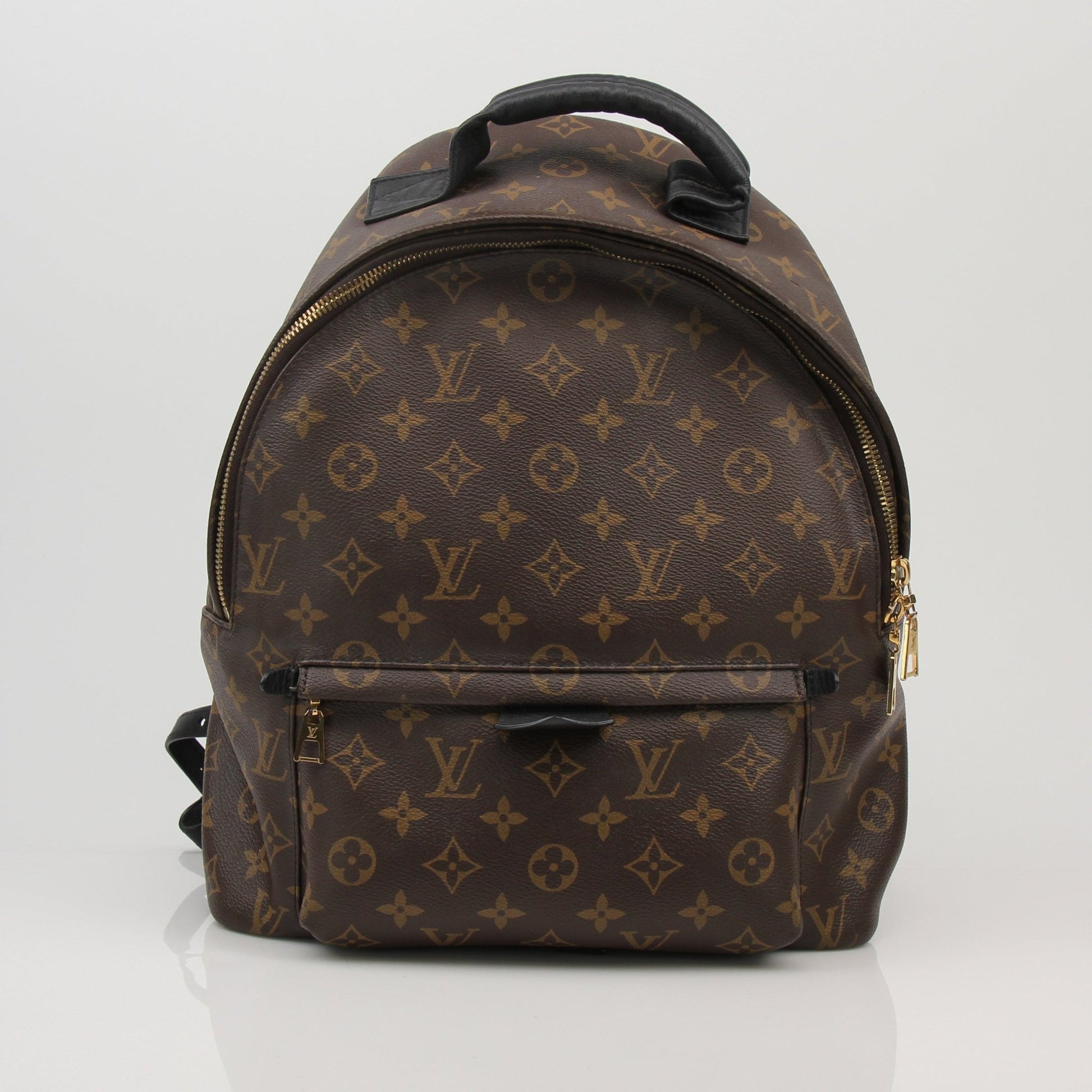 Gold & Beyond Louis Vuitton Palm Springs MM backpack in travel bag style, featuring monogram canvas and adjustable straps.