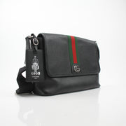 Gucci Black Pebbled Ophidia Messenger Bag
