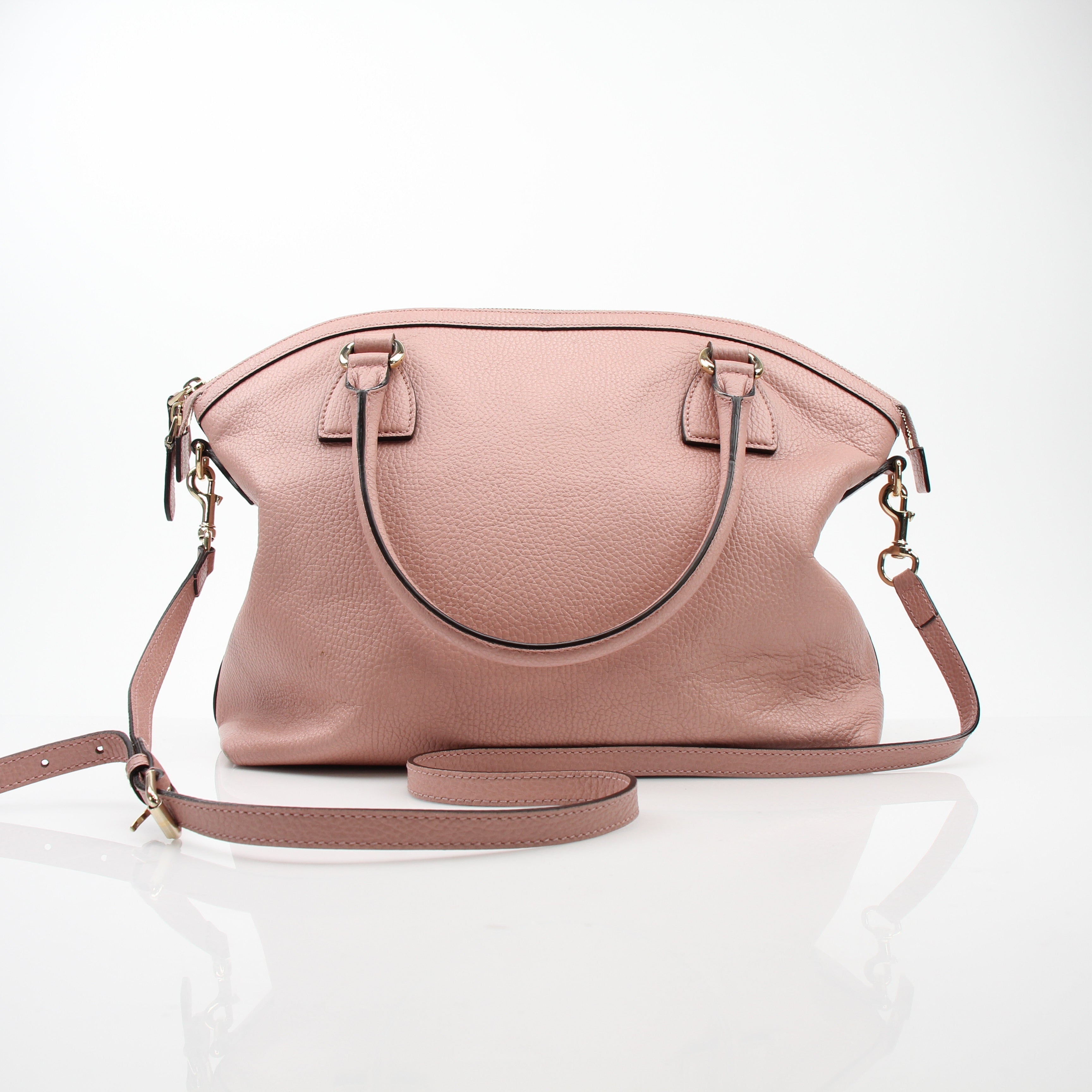 Gucci Medium Leather GG Charm Dome Satchel
