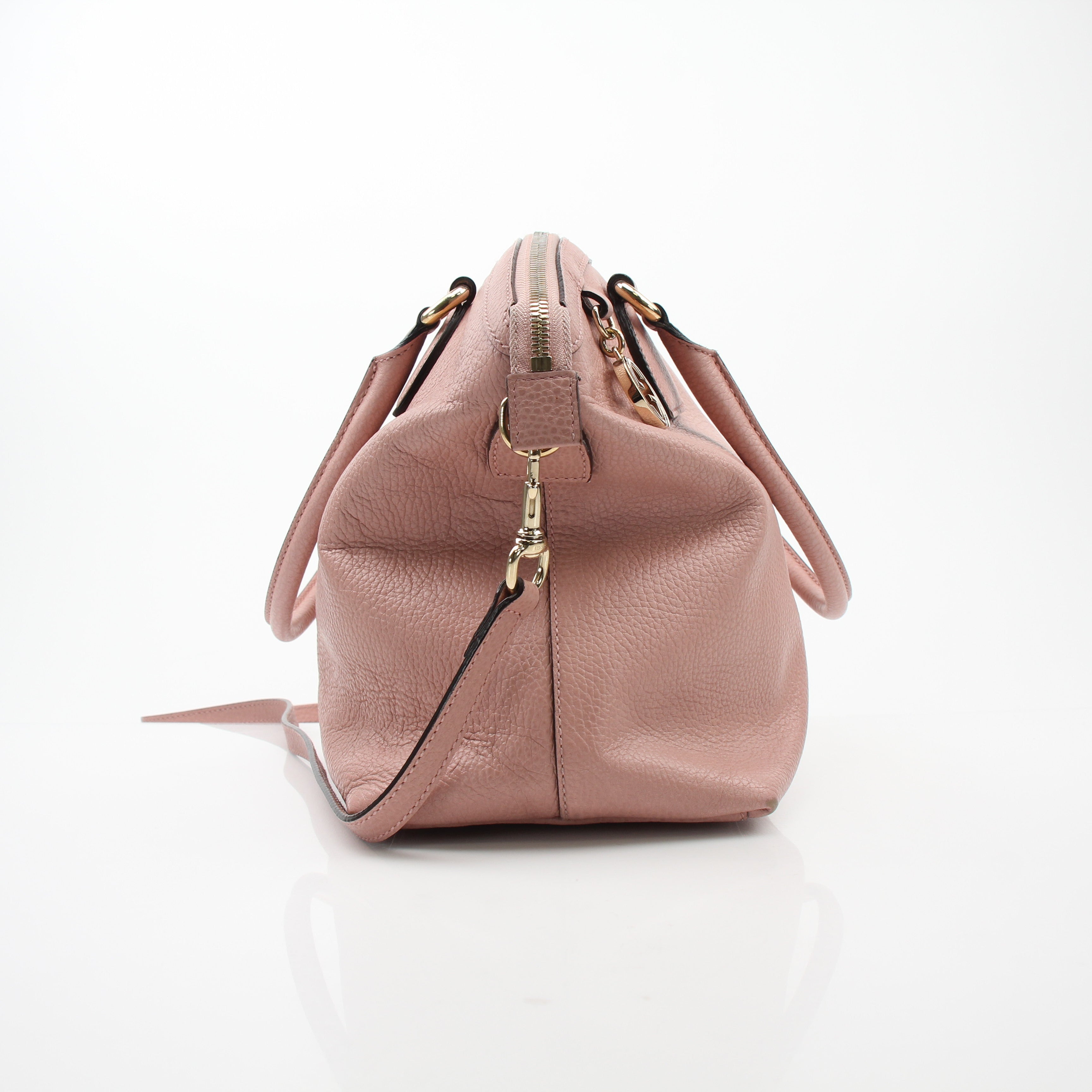 Gucci Medium Leather GG Charm Dome Satchel