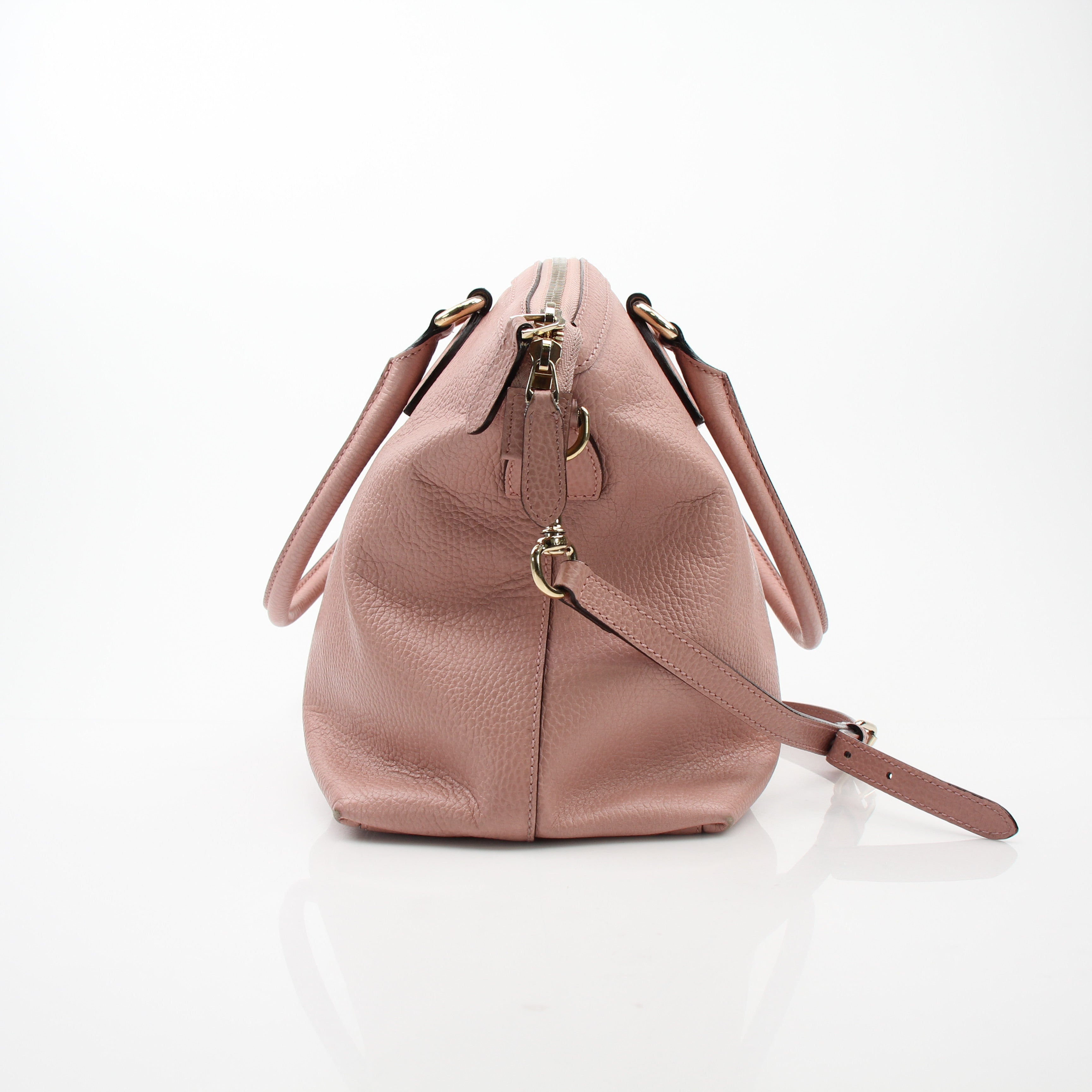 Gucci Medium Leather GG Charm Dome Satchel