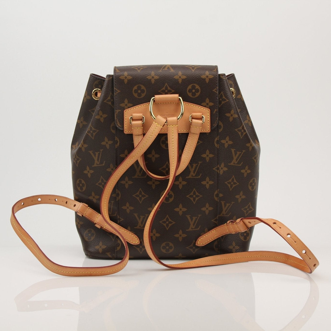 Louis Vuitton Montsouris backpack in travel bag style, showcasing its signature monogram canvas and adjustable straps.