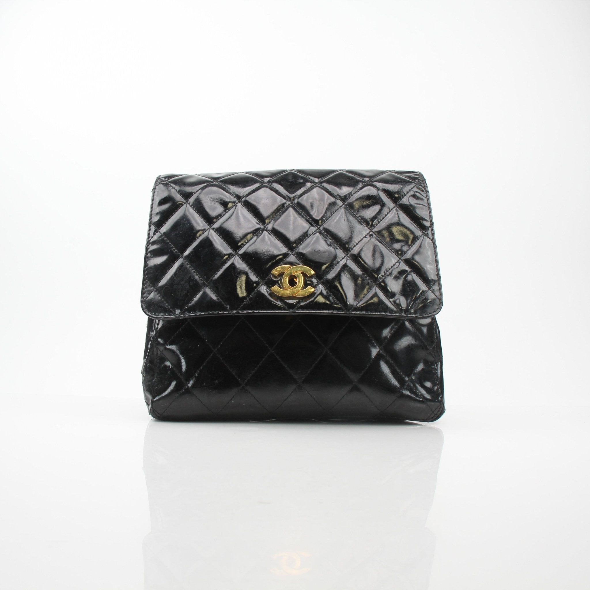 chanel quilted leather backpack CC LAMBSKIN MINI DUMA Caroline's Fashion Luxuries Chanel Black Quilted Leather Chesterfield
