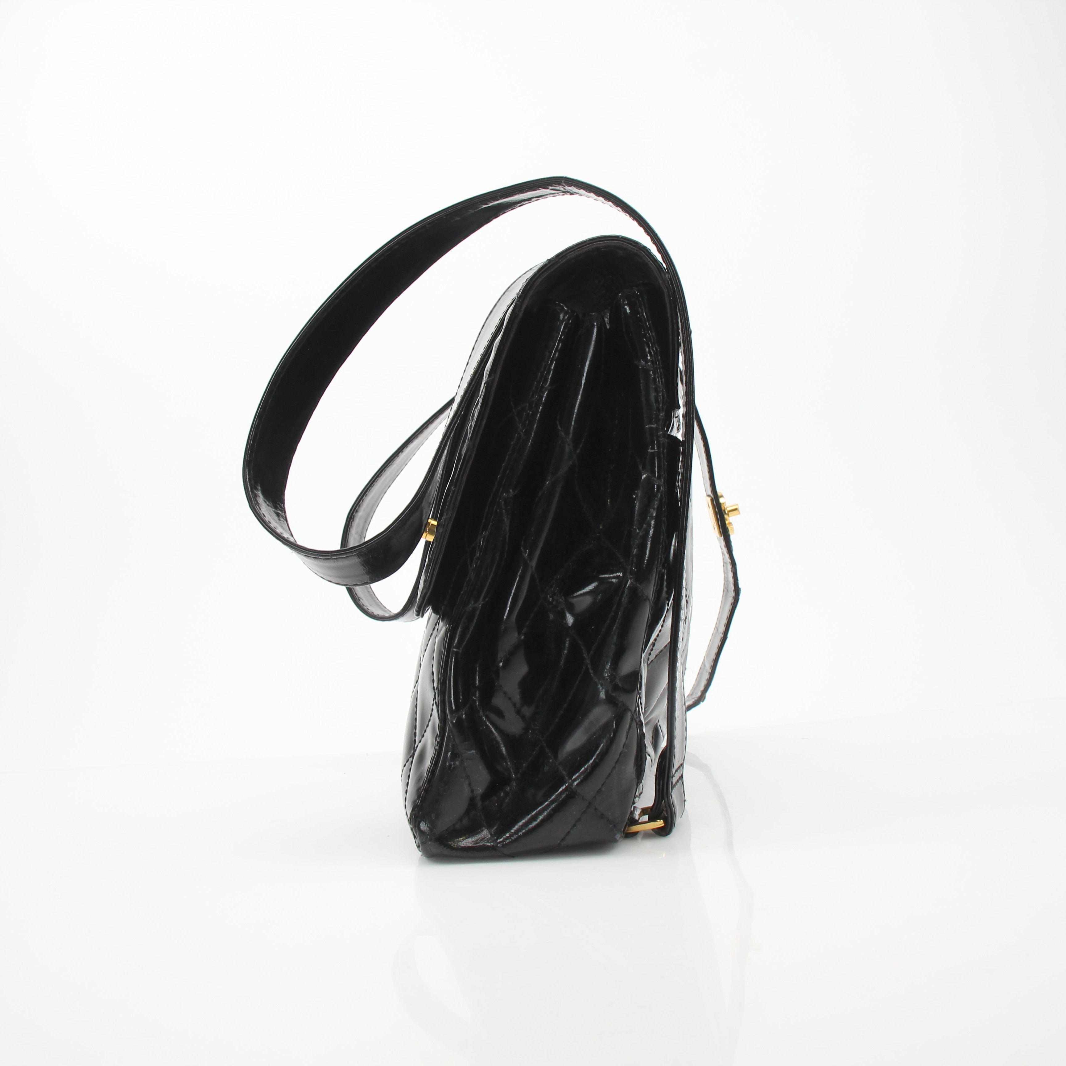 Chanel Quilted Patent Leather Backpack