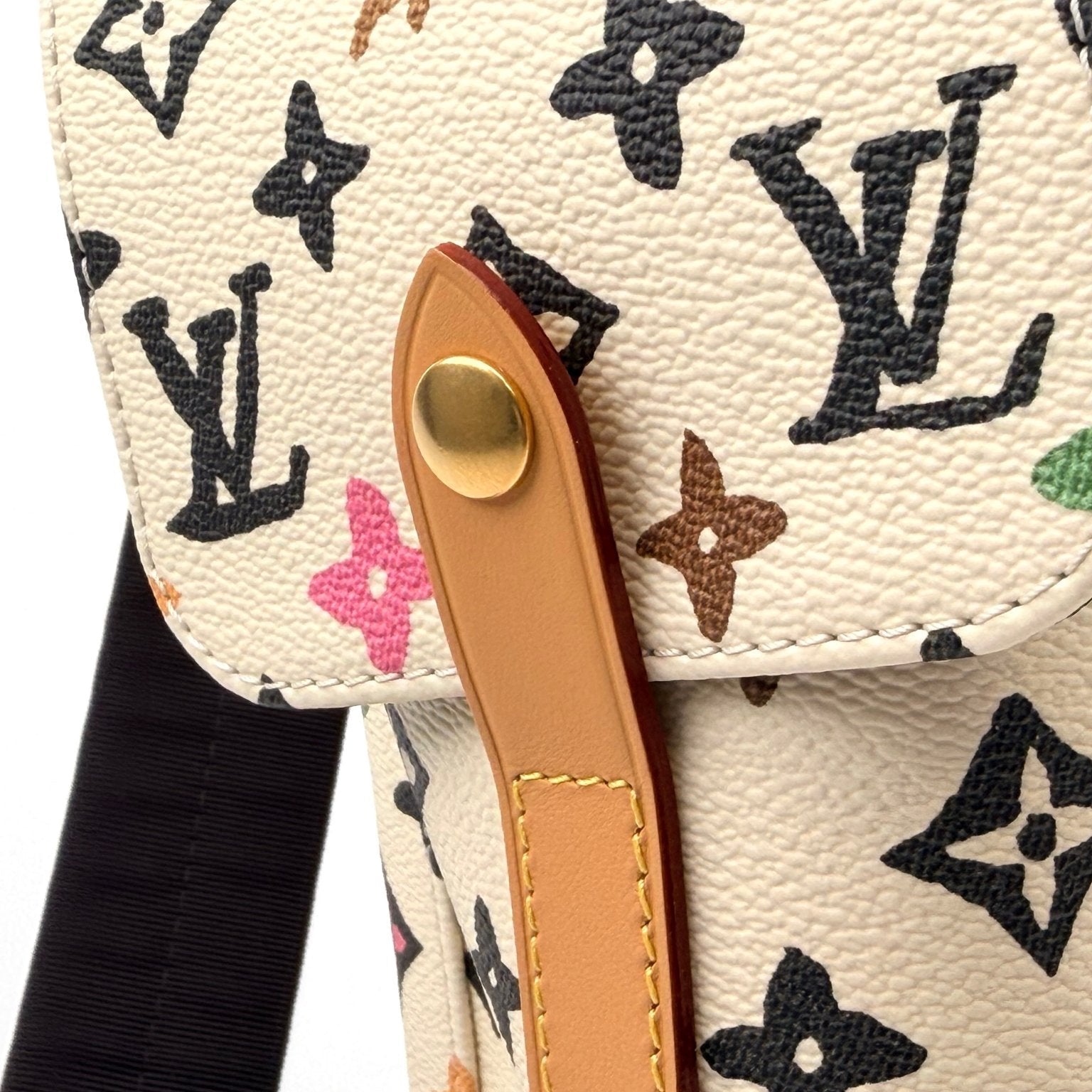 Louis Vuitton Christopher Backpack in leather, featuring adjustable straps and gold-tone hardware, perfect for stylish travel.