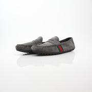 Gucci Men’s Grey Suede Driver Loafer Shoes