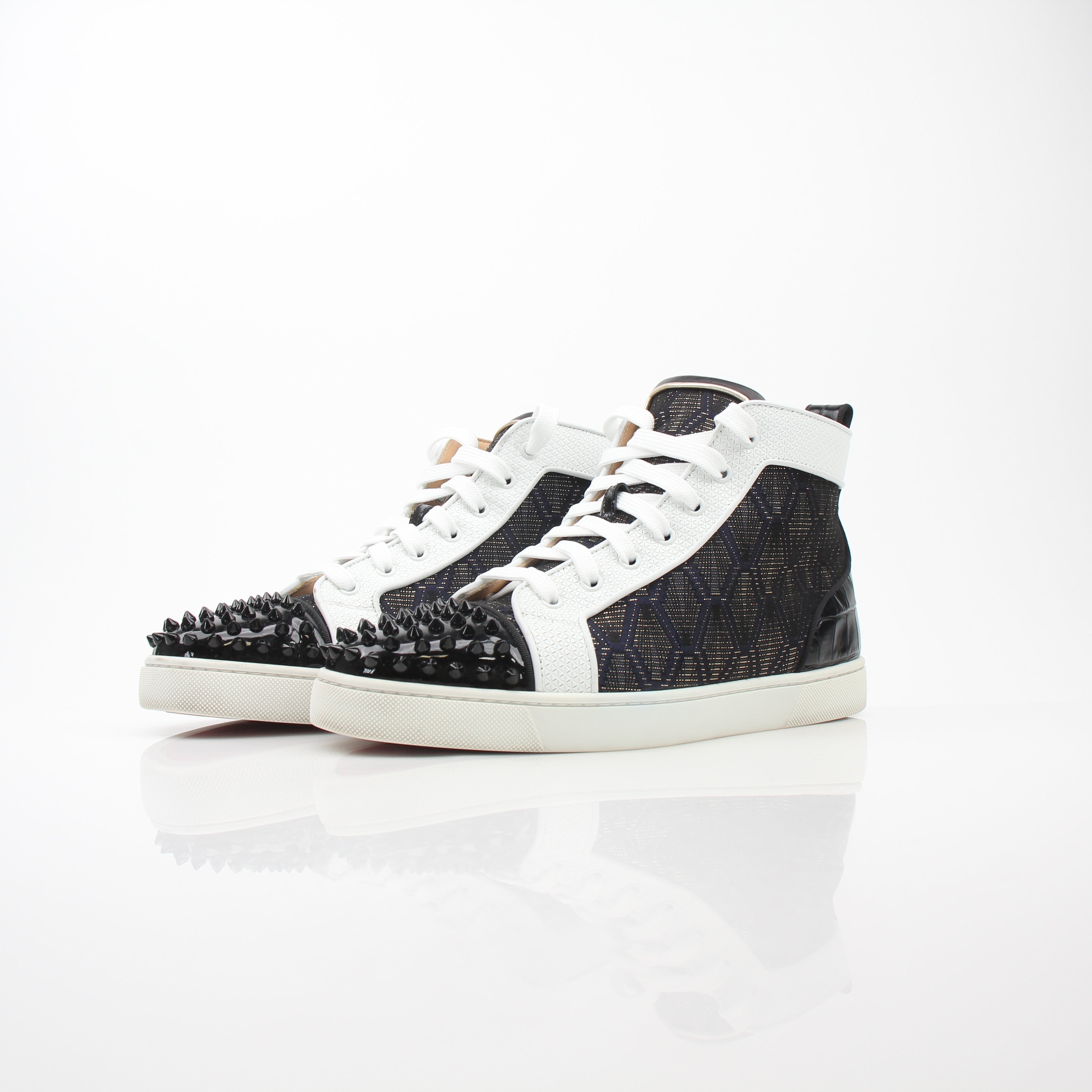 Christian Louboutin Men’s Lou Spikes Orlato High Top Sneakers