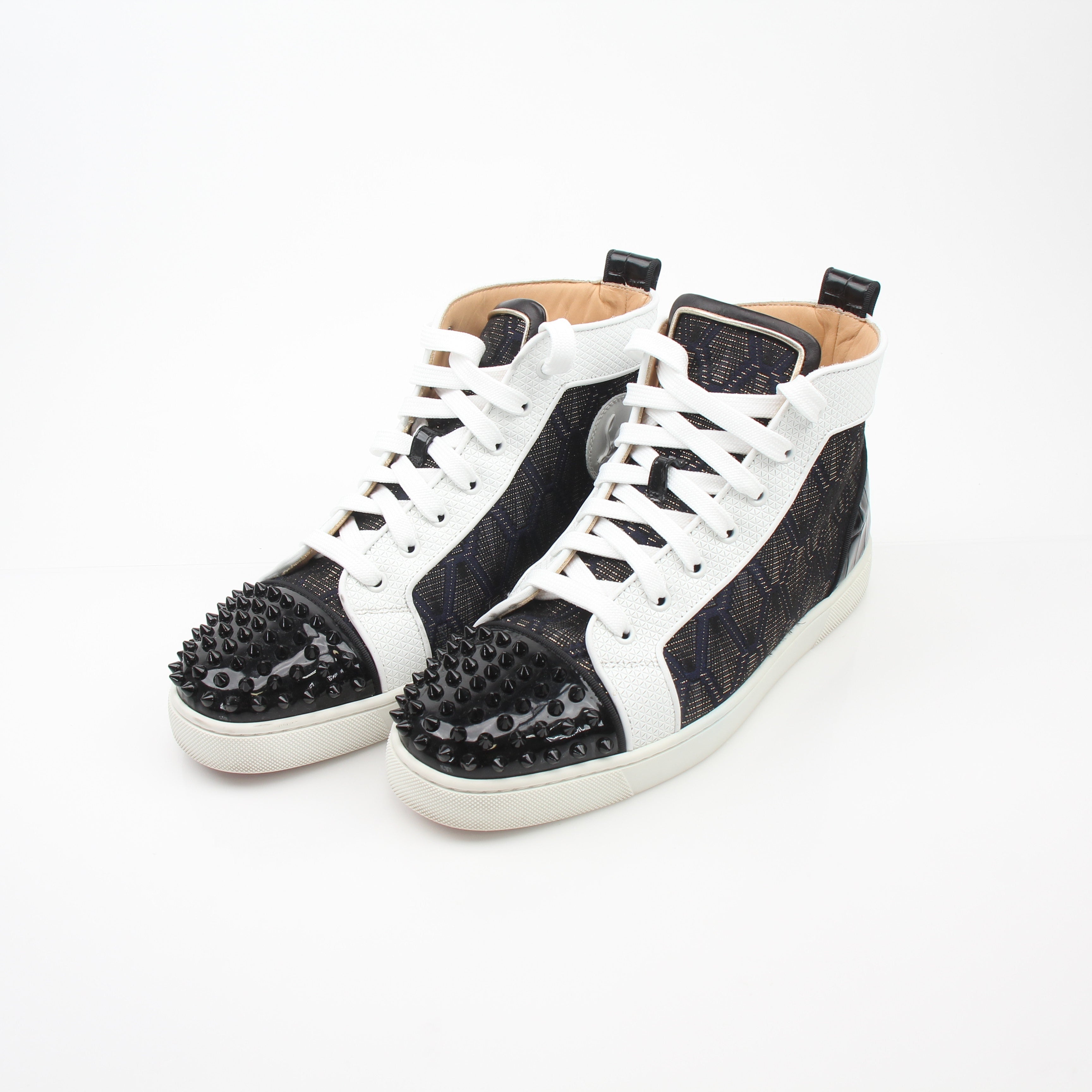 Christian Louboutin Men’s Lou Spikes Orlato High Top Sneakers