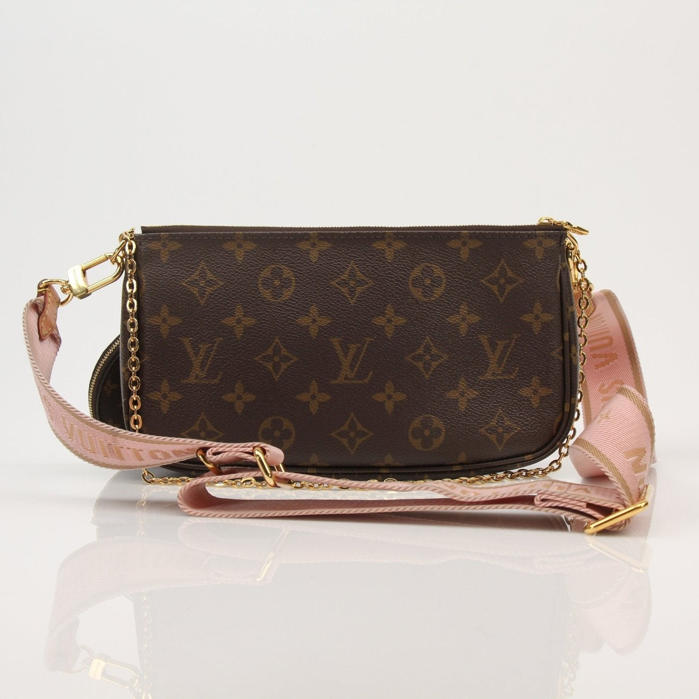 Louis Vuitton Multi Pochette handbag by Gold & Beyond, featuring multiple compartments and stylish design with gold accents.