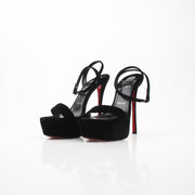 Christian Louboutin Women’s Loubi Queen Alta 150 Velvet Sandals