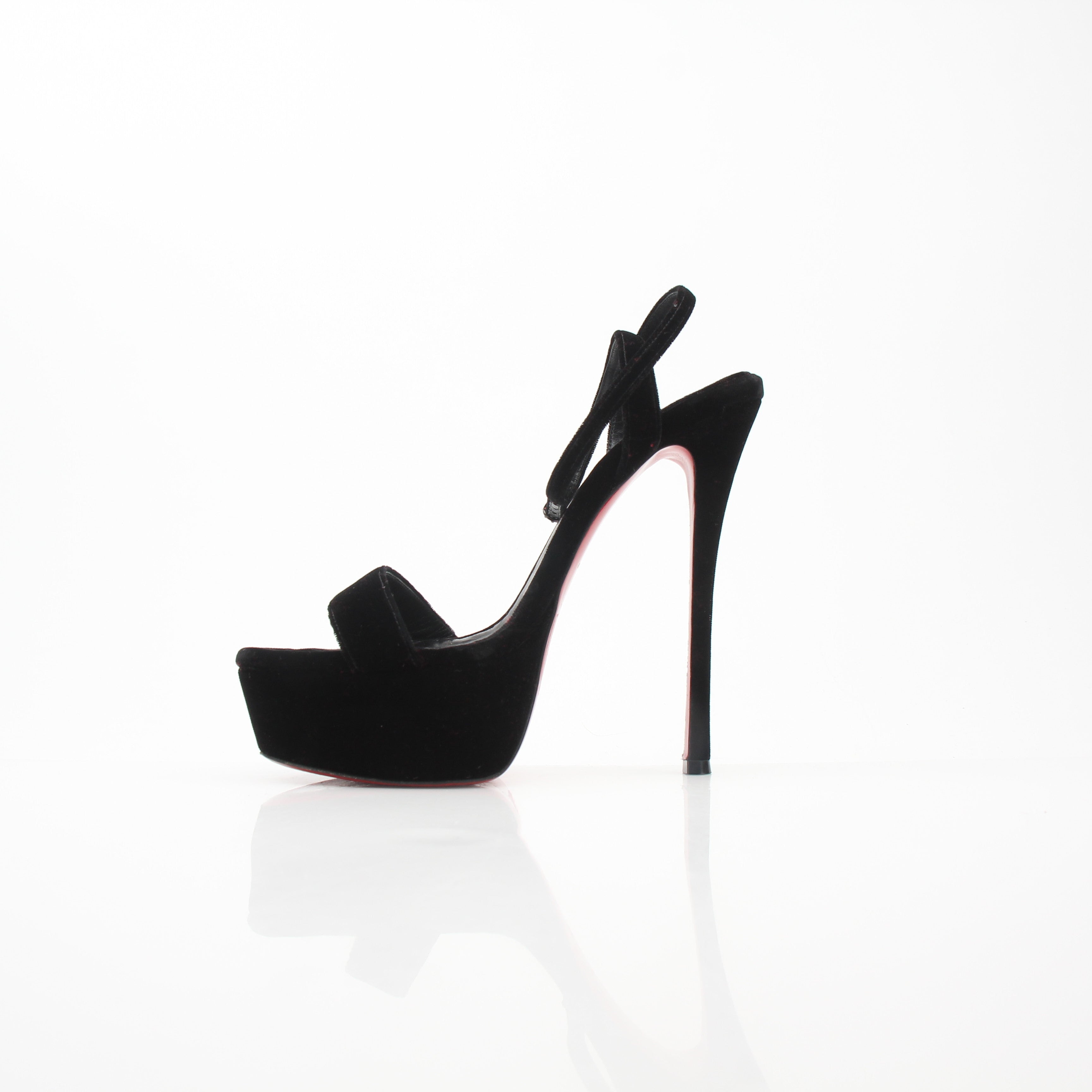 Christian Louboutin Women’s Loubi Queen Alta 150 Velvet Sandals