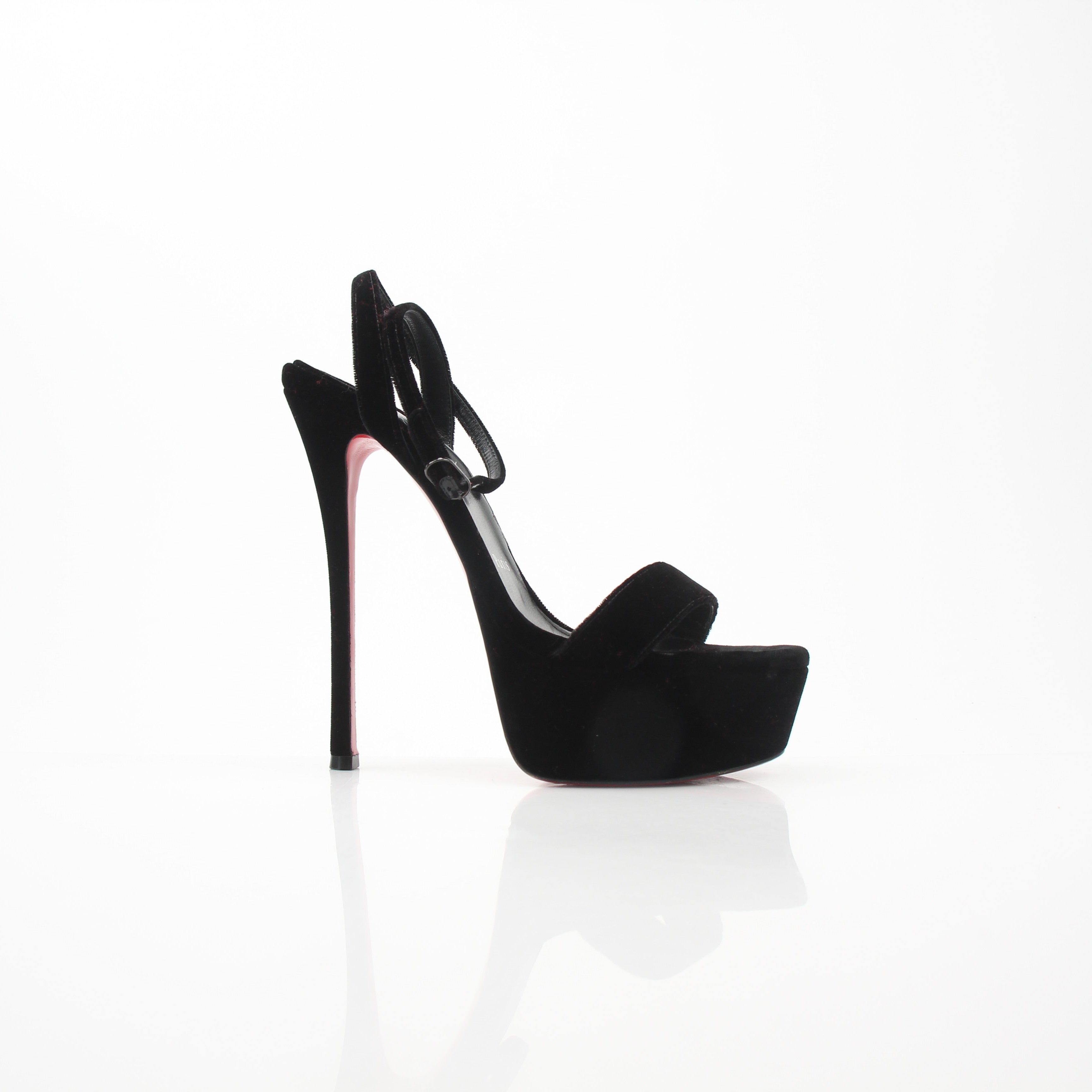 Christian Louboutin Women’s Loubi Queen Alta 150 Velvet Sandals