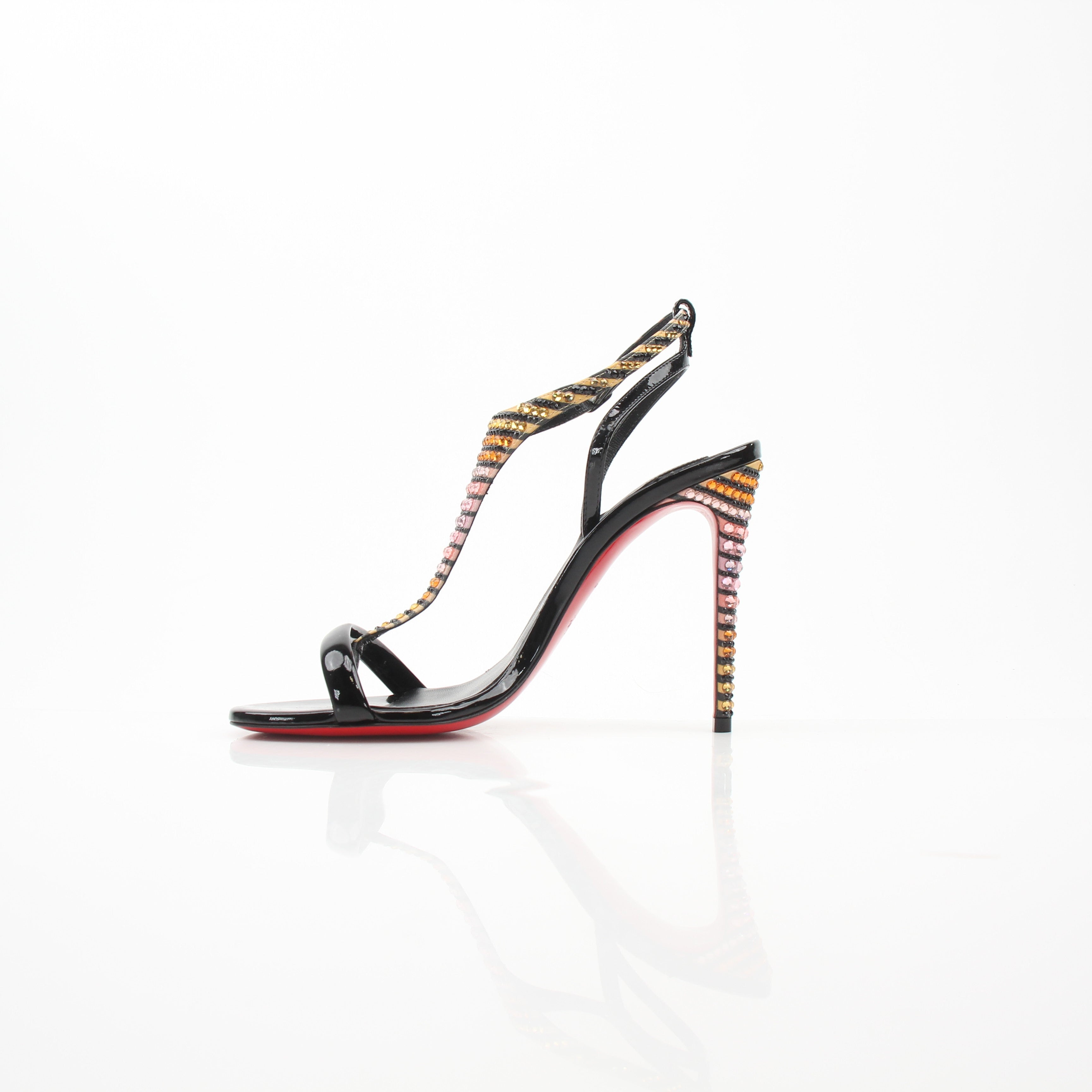 Christian Louboutin Women’s Crystal Embellished Athina 100 Patent Leather Sandals