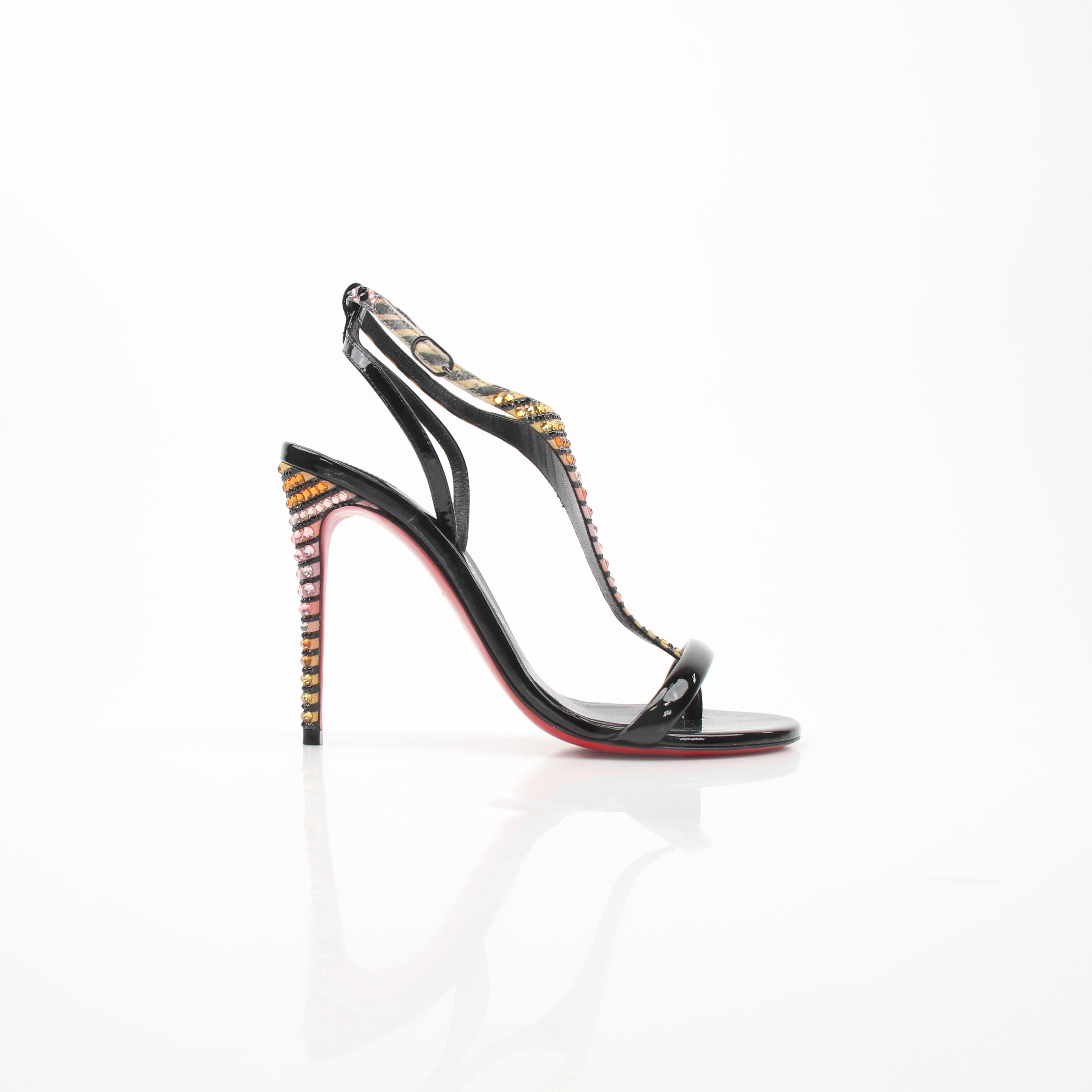 Christian Louboutin Women’s Crystal Embellished Athina 100 Patent Leather Sandals