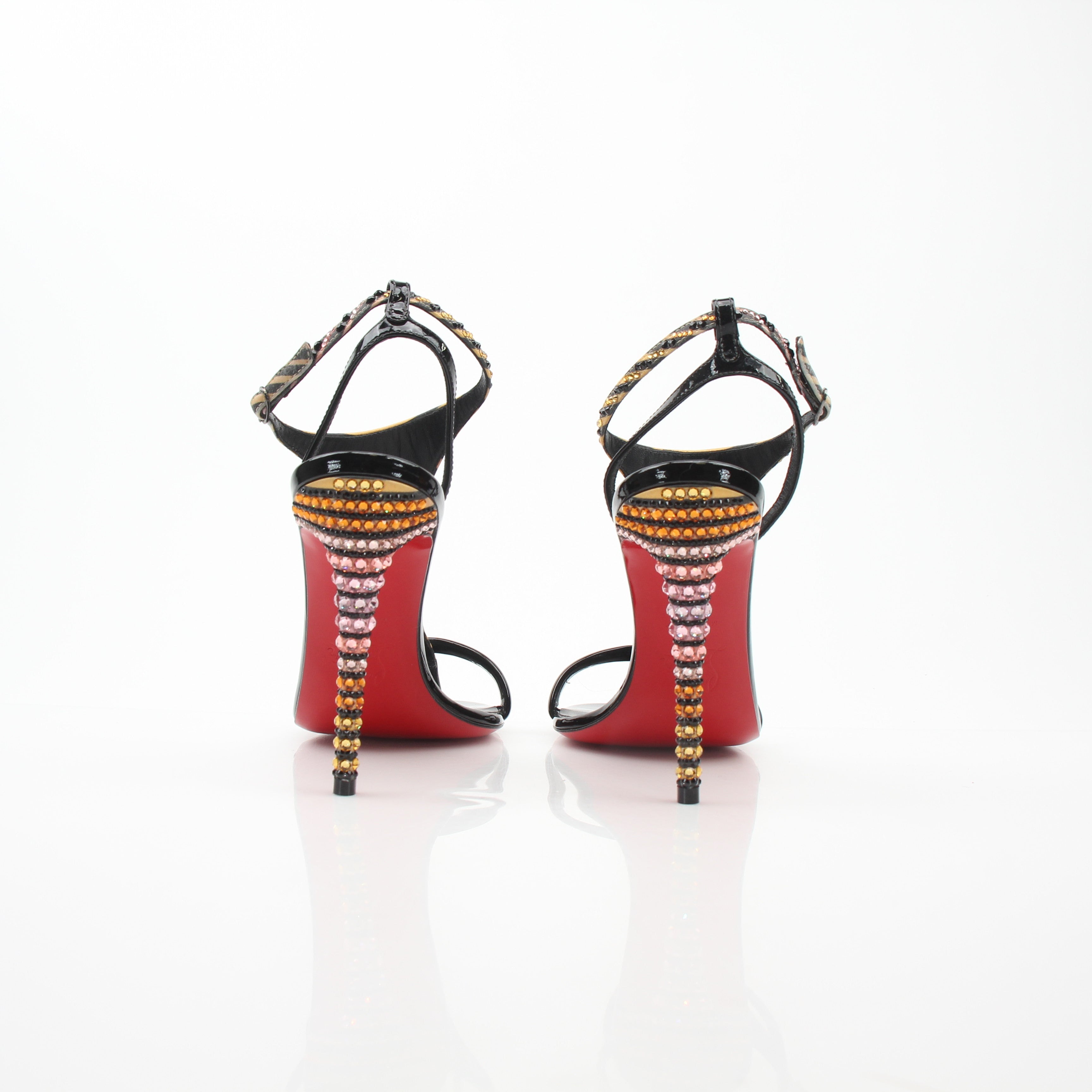 Christian Louboutin Women’s Crystal Embellished Athina 100 Patent Leather Sandals