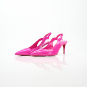 Christian Louboutin Women’s Hot Chick 70 Pink Patent Leather Slingback Pumps