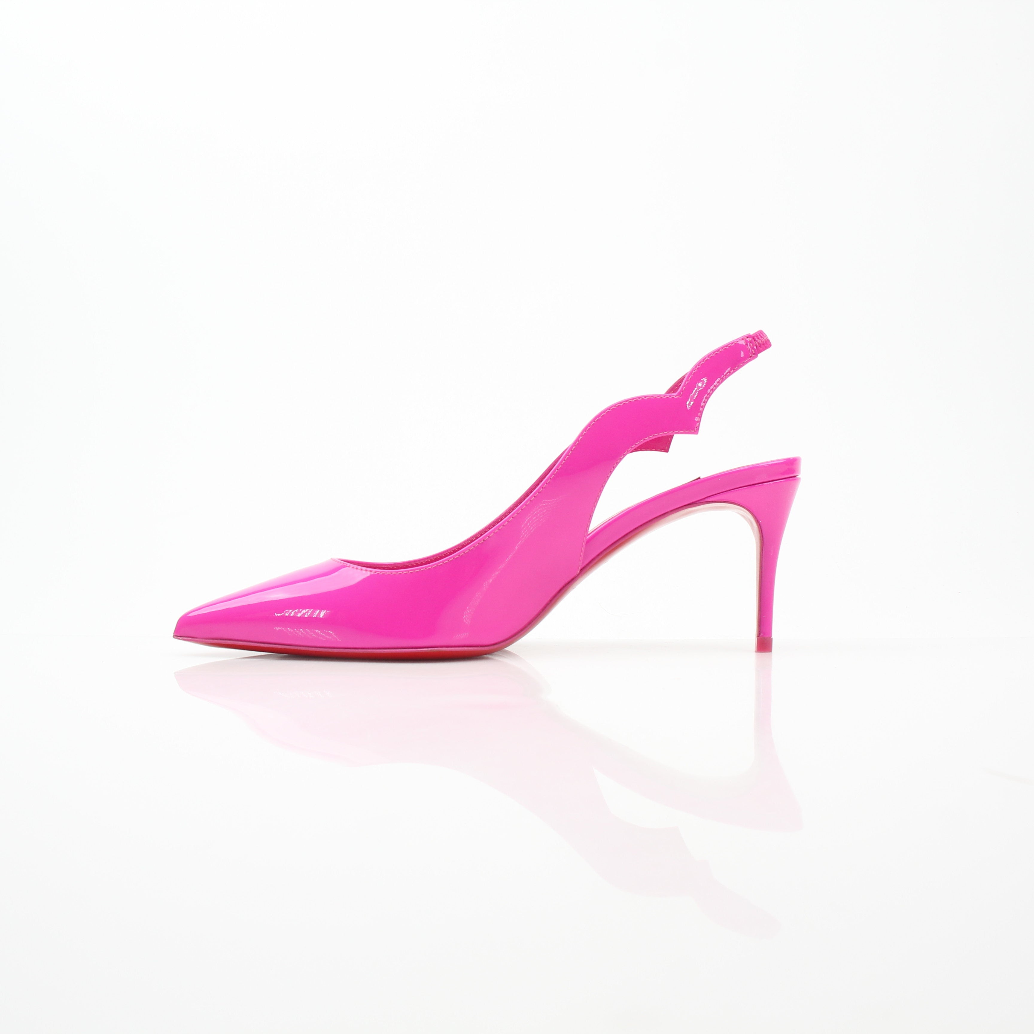 Christian Louboutin Women’s Hot Chick 70 Pink Patent Leather Slingback Pumps