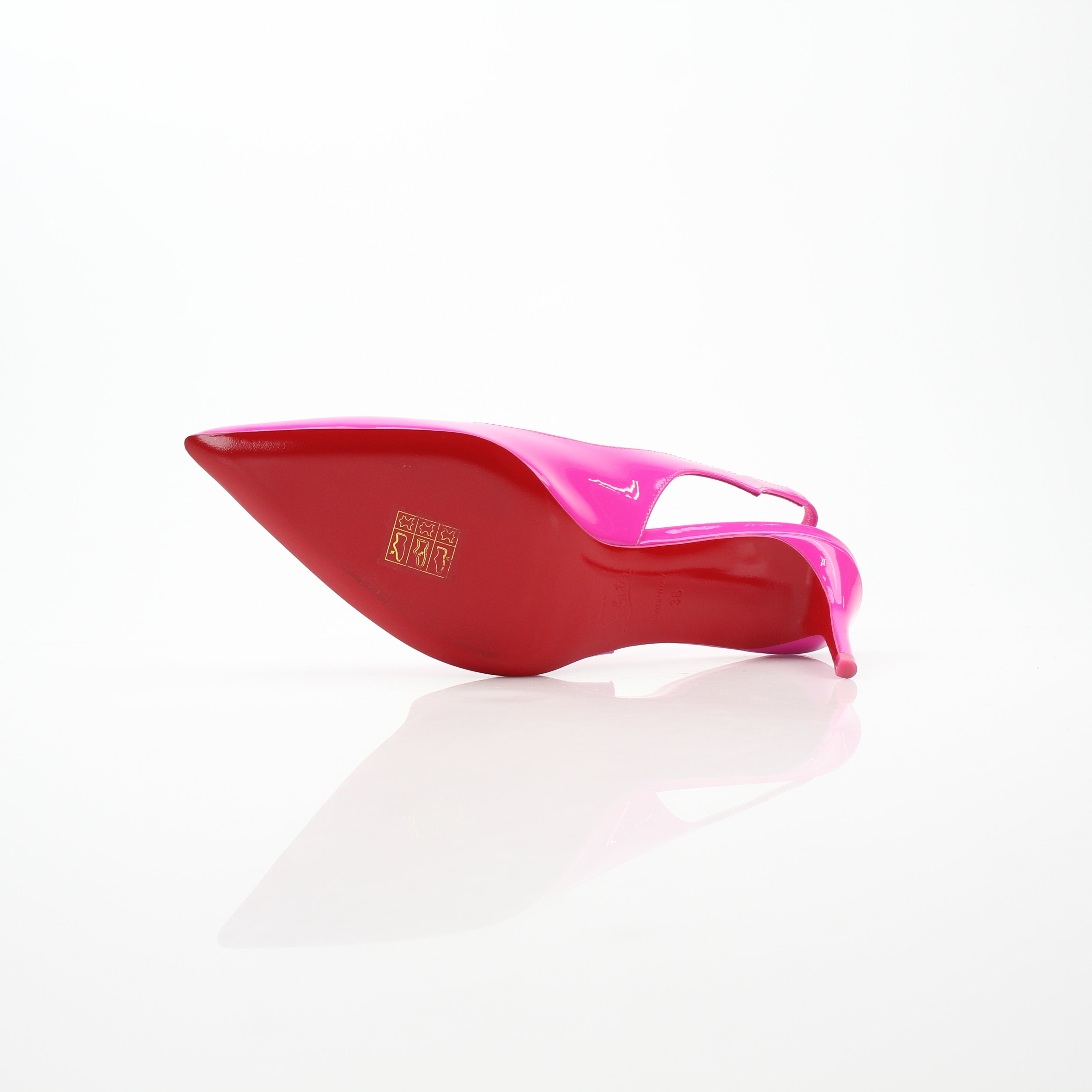 Christian Louboutin Women’s Hot Chick 70 Pink Patent Leather Slingback Pumps