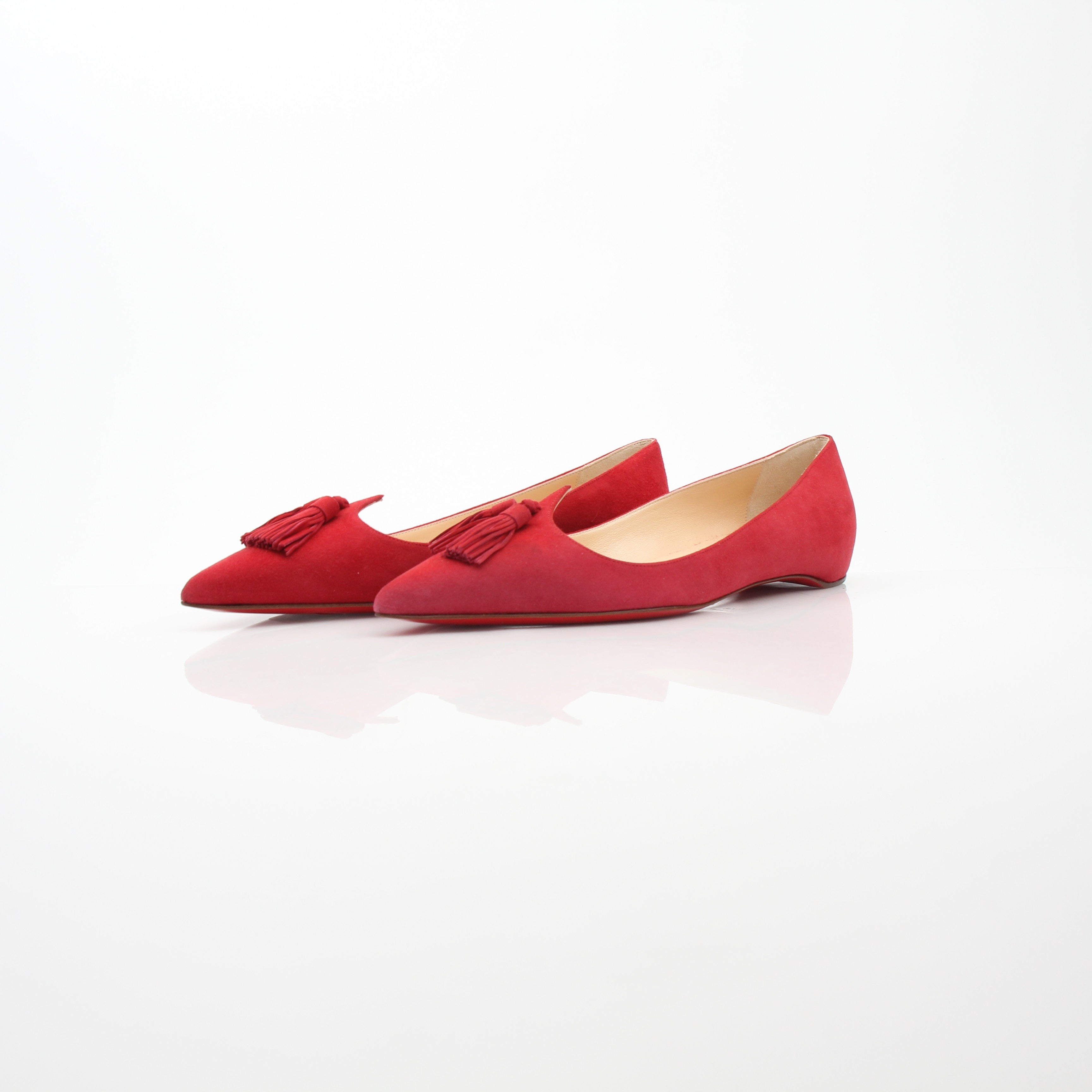 Christian Louboutin Women’s Gwalior Red Suede Flats