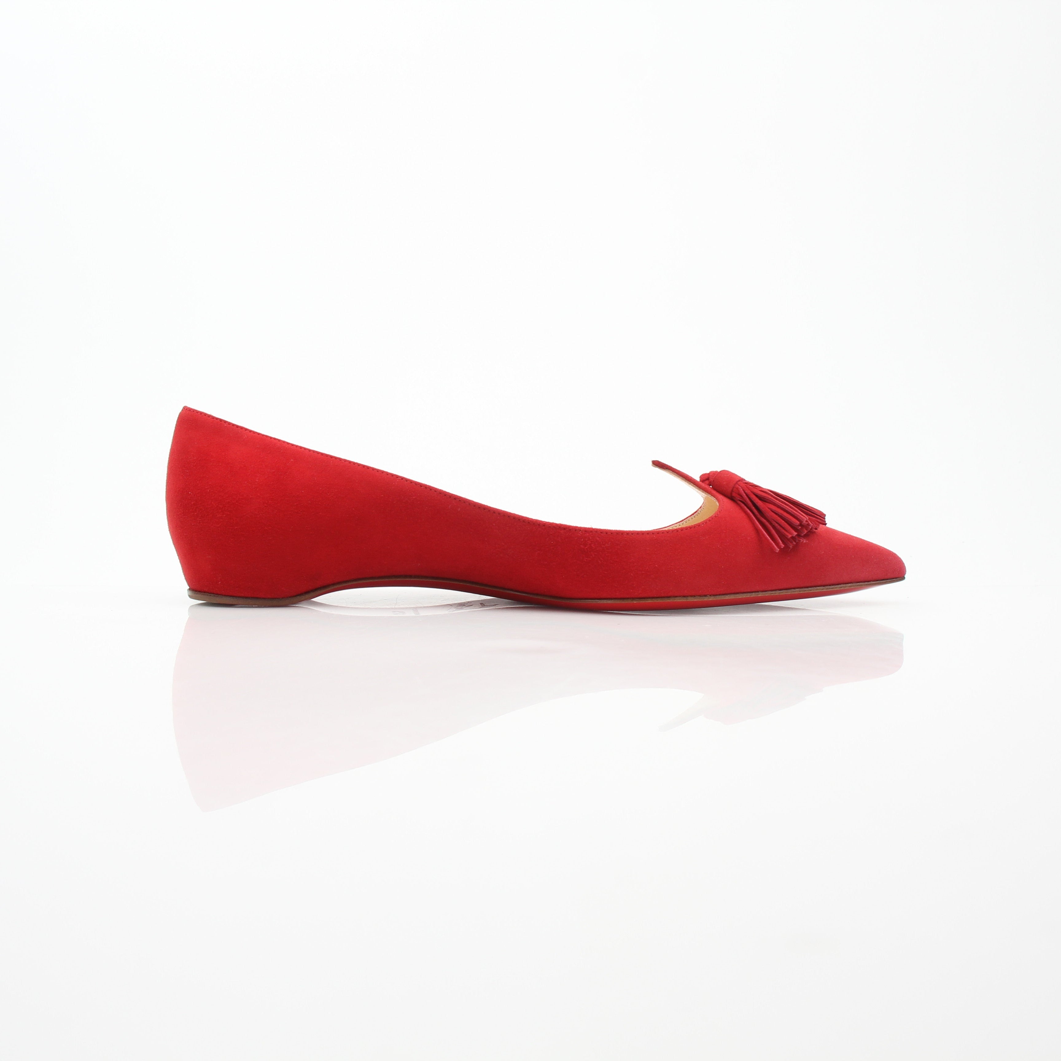 Christian Louboutin Women’s Gwalior Red Suede Flats