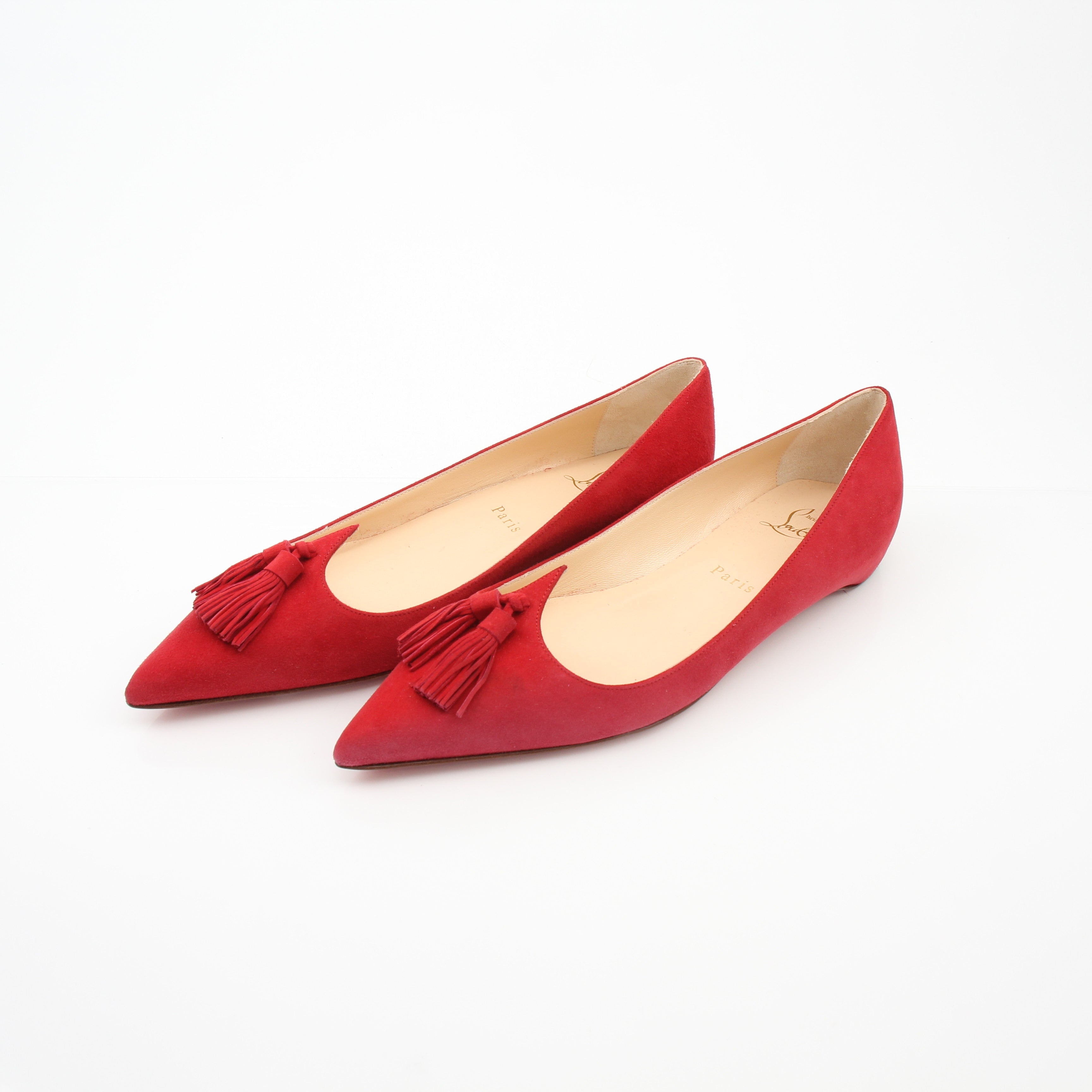 Christian Louboutin Women’s Gwalior Red Suede Flats