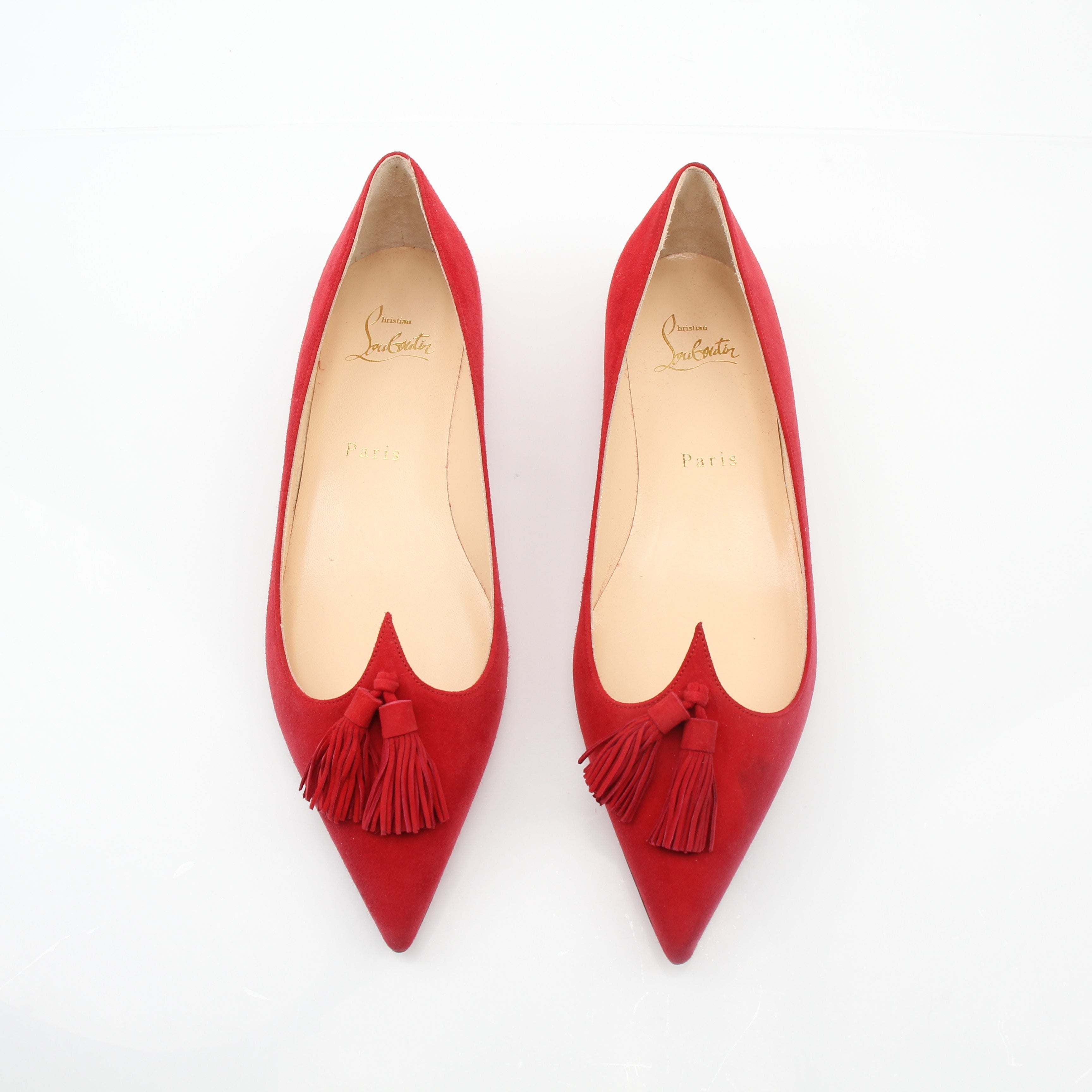 Christian Louboutin Women’s Gwalior Red Suede Flats