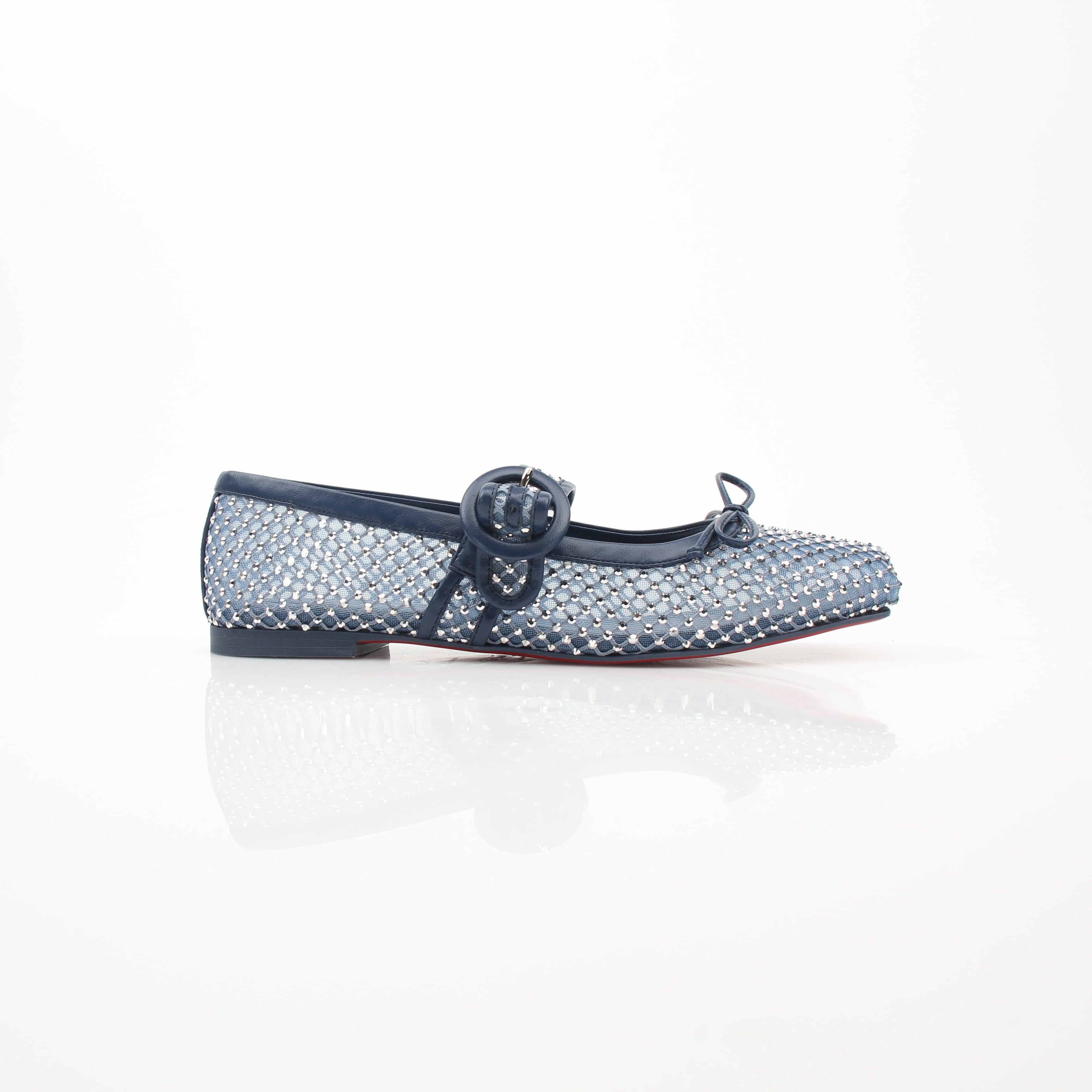 Christian Louboutin Women’s Mamastrapitina Embellished Mesh Ballet Flats