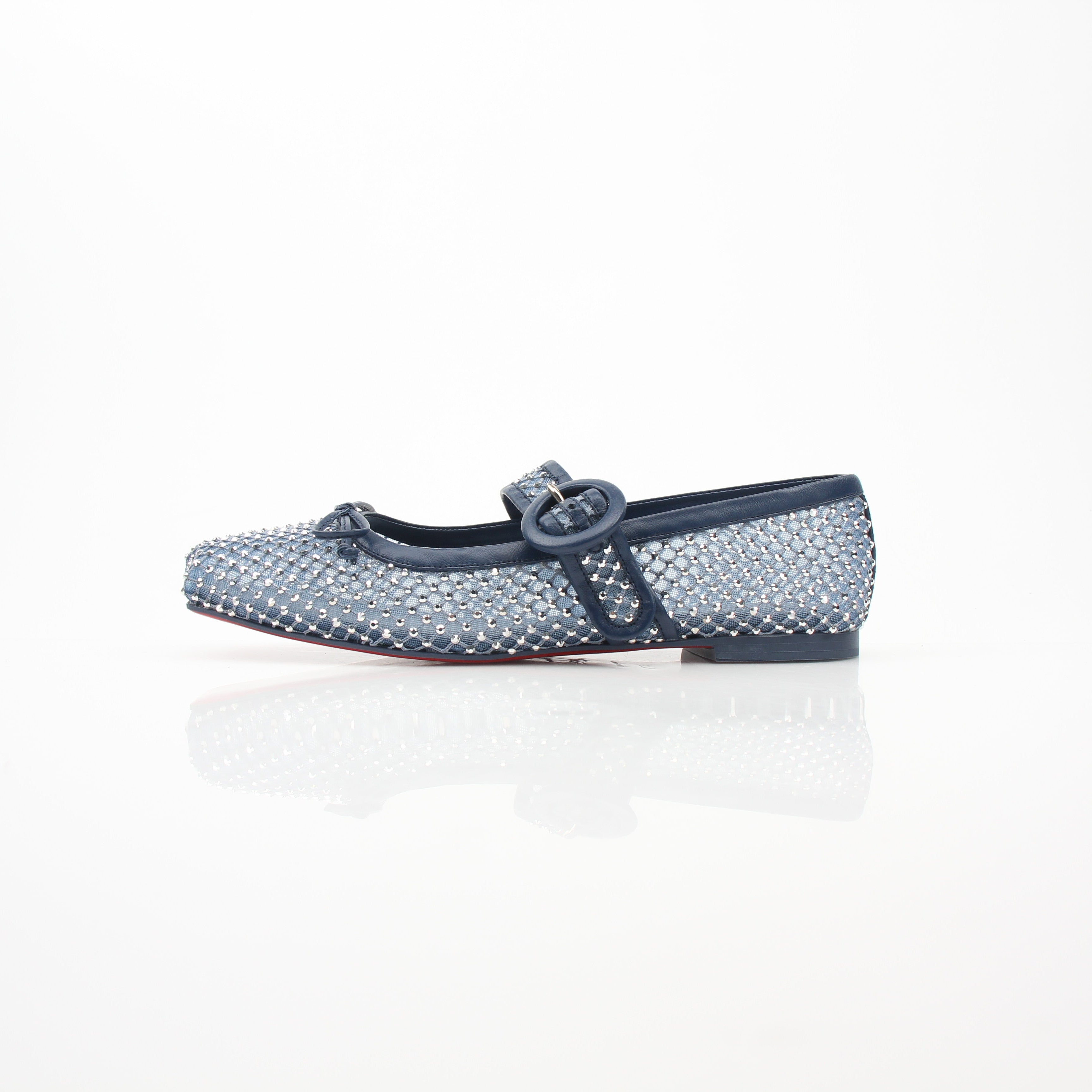 Christian Louboutin Women’s Mamastrapitina Embellished Mesh Ballet Flats
