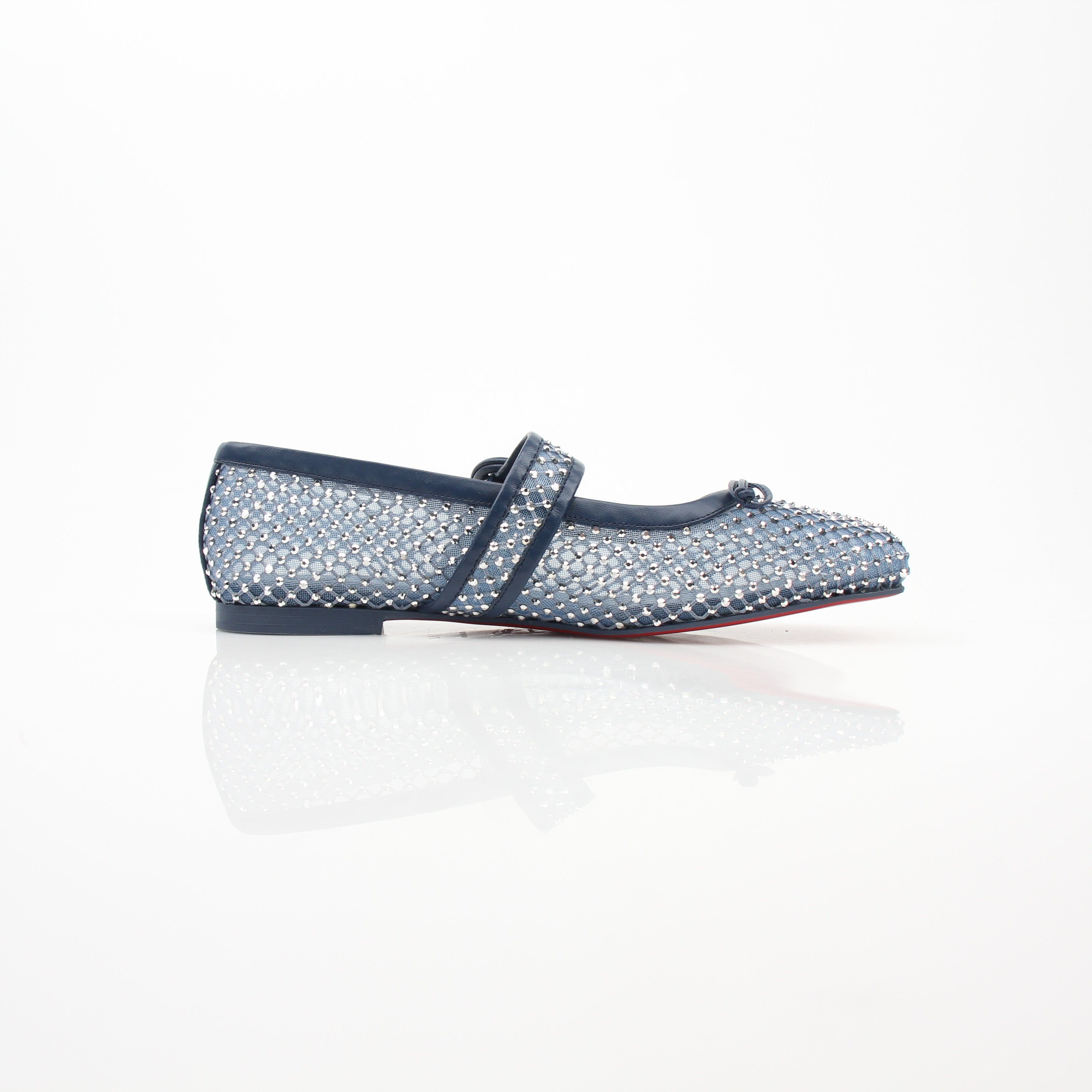Christian Louboutin Women’s Mamastrapitina Embellished Mesh Ballet Flats