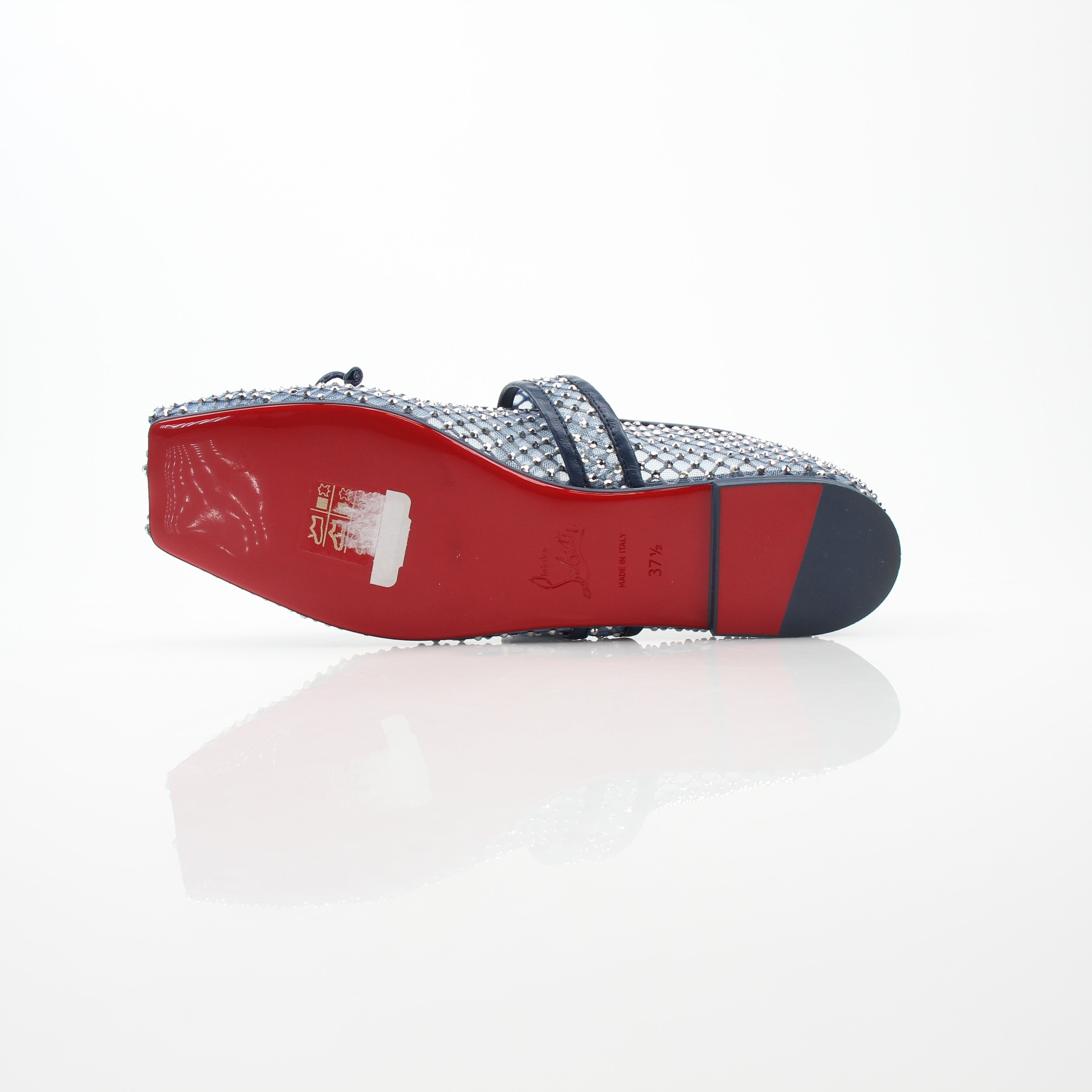 Christian Louboutin Women’s Mamastrapitina Embellished Mesh Ballet Flats
