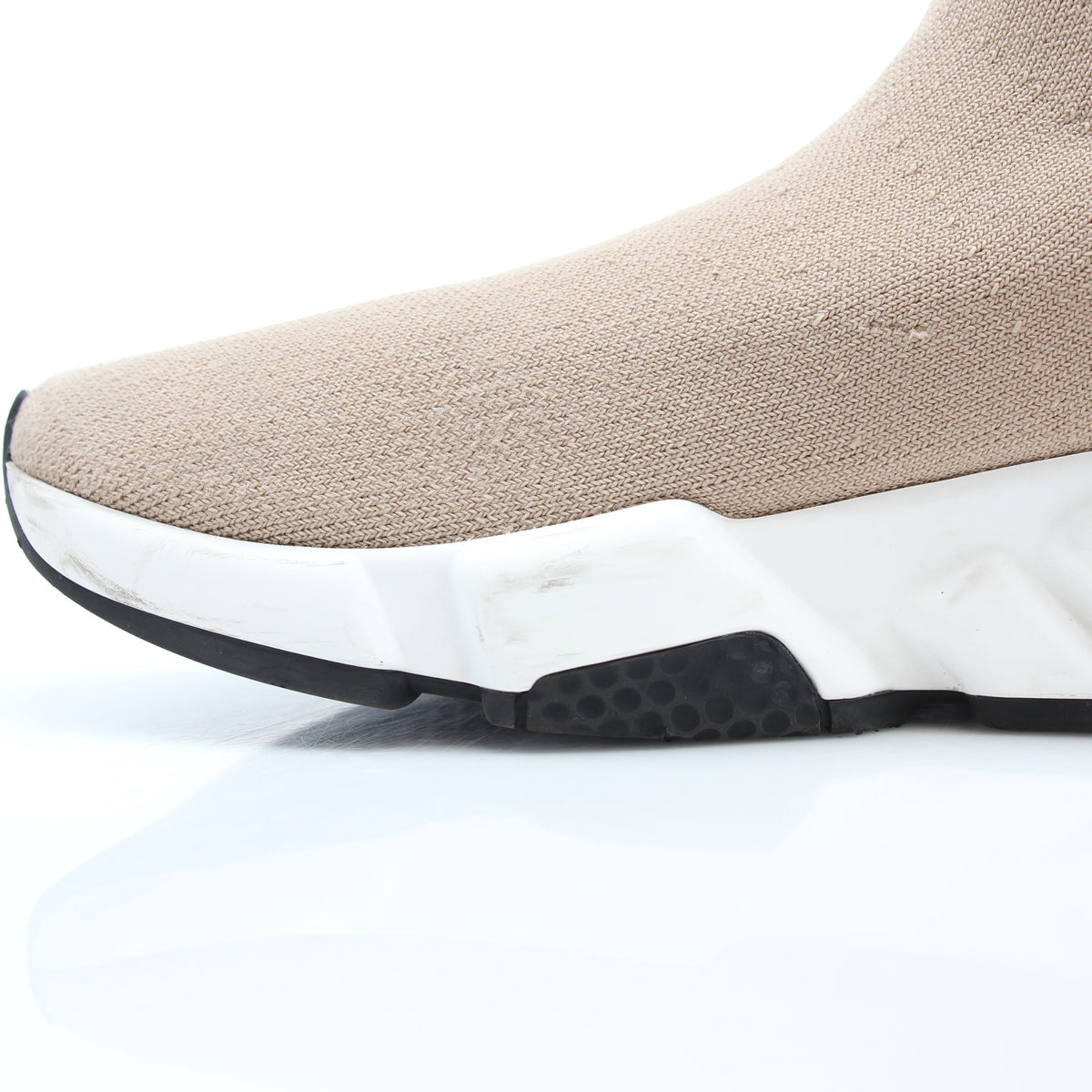Balenciaga Speed Trainer Beige Knit Sneakers