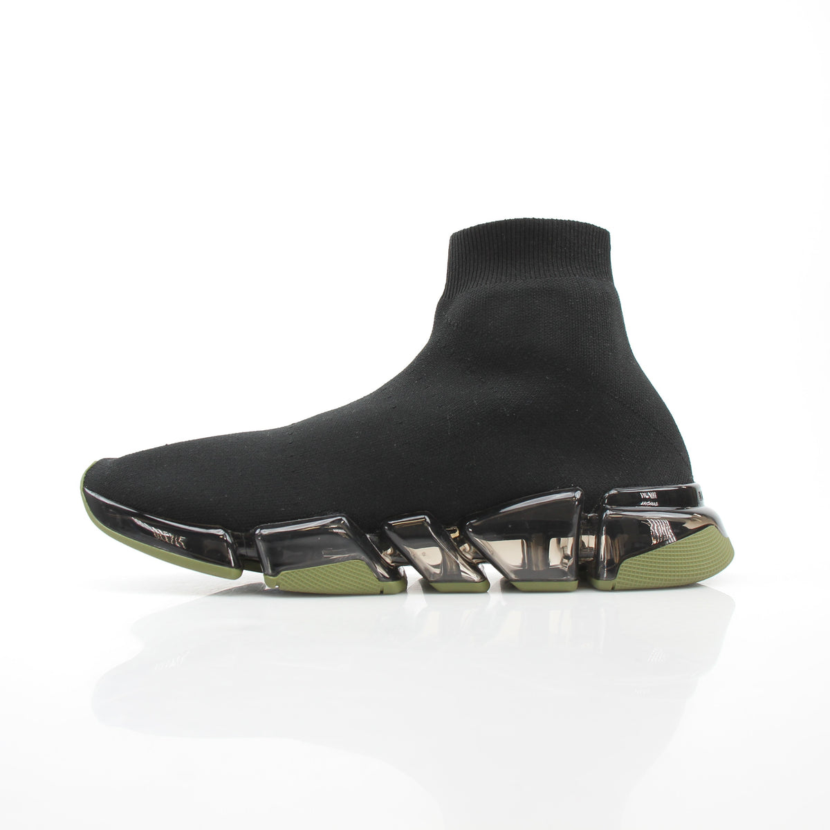 Balenciaga Speed 2.0 Full Clear Sole Black/Khaki Sneakers