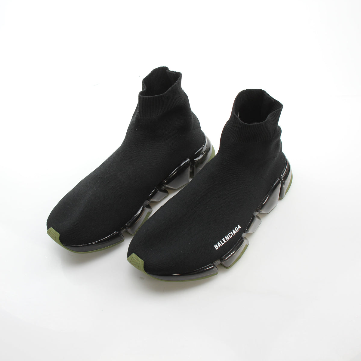Balenciaga Speed 2.0 Full Clear Sole Black/Khaki Sneakers