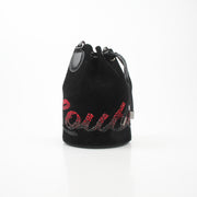 Christian Louboutin Suede Crystal Marie Jane Bucket Bag