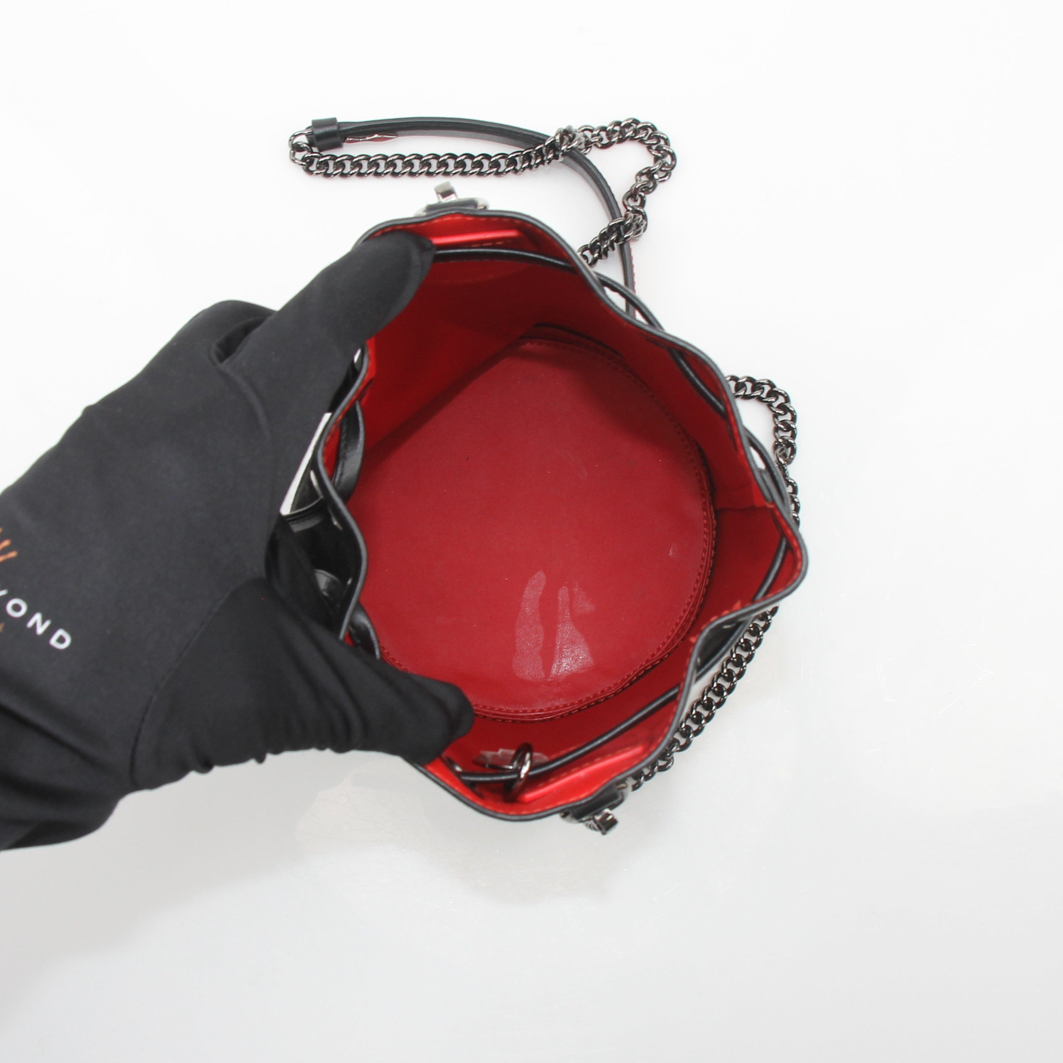 Christian Louboutin Suede Crystal Marie Jane Bucket Bag