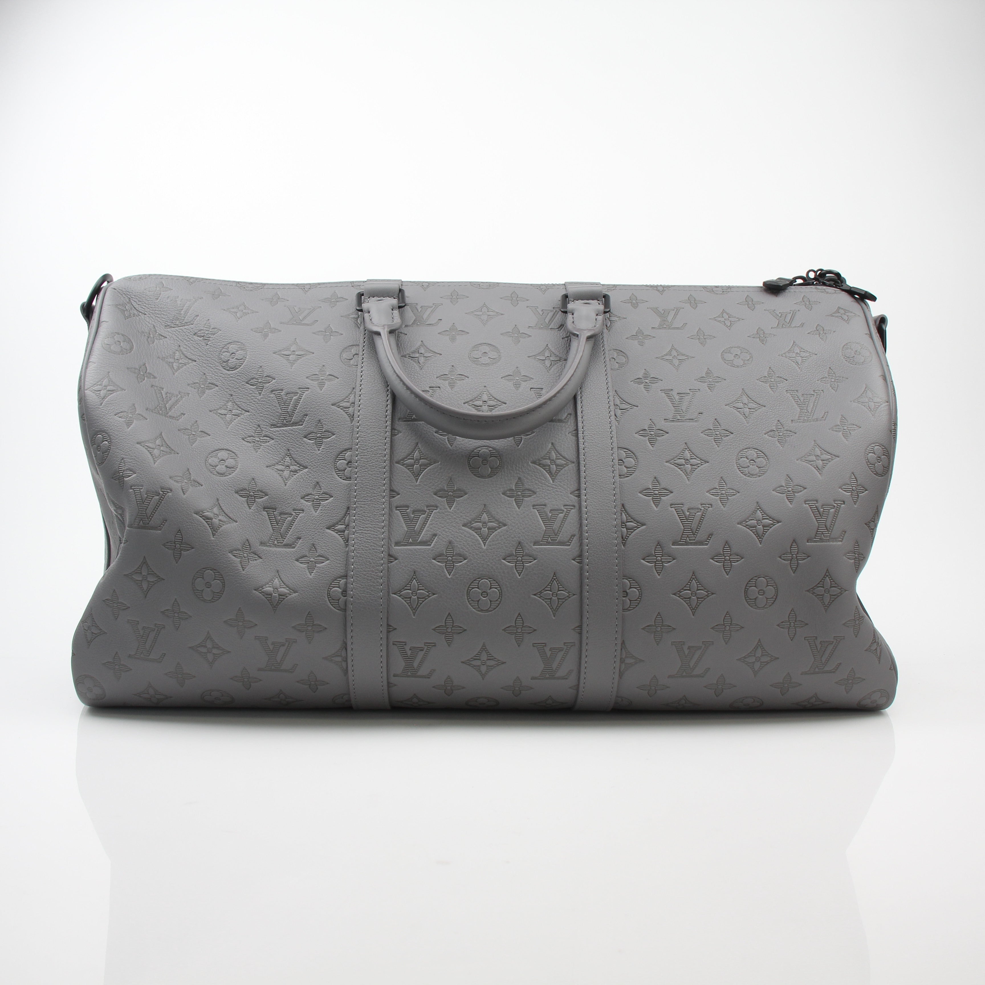 Louis Vuitton Monogram Shadow Keepall Bandouliere 50 Gray