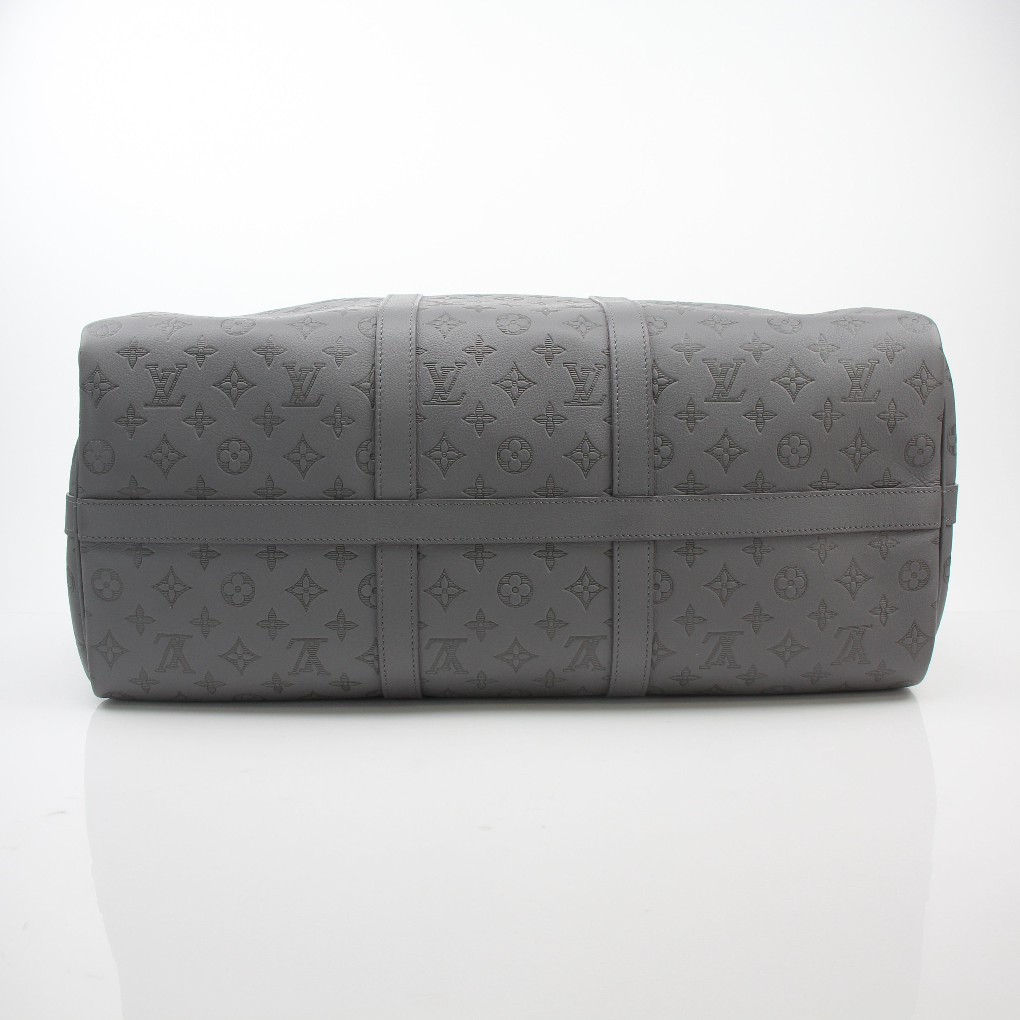Louis Vuitton Monogram Shadow Keepall Bandouliere 50 Gray