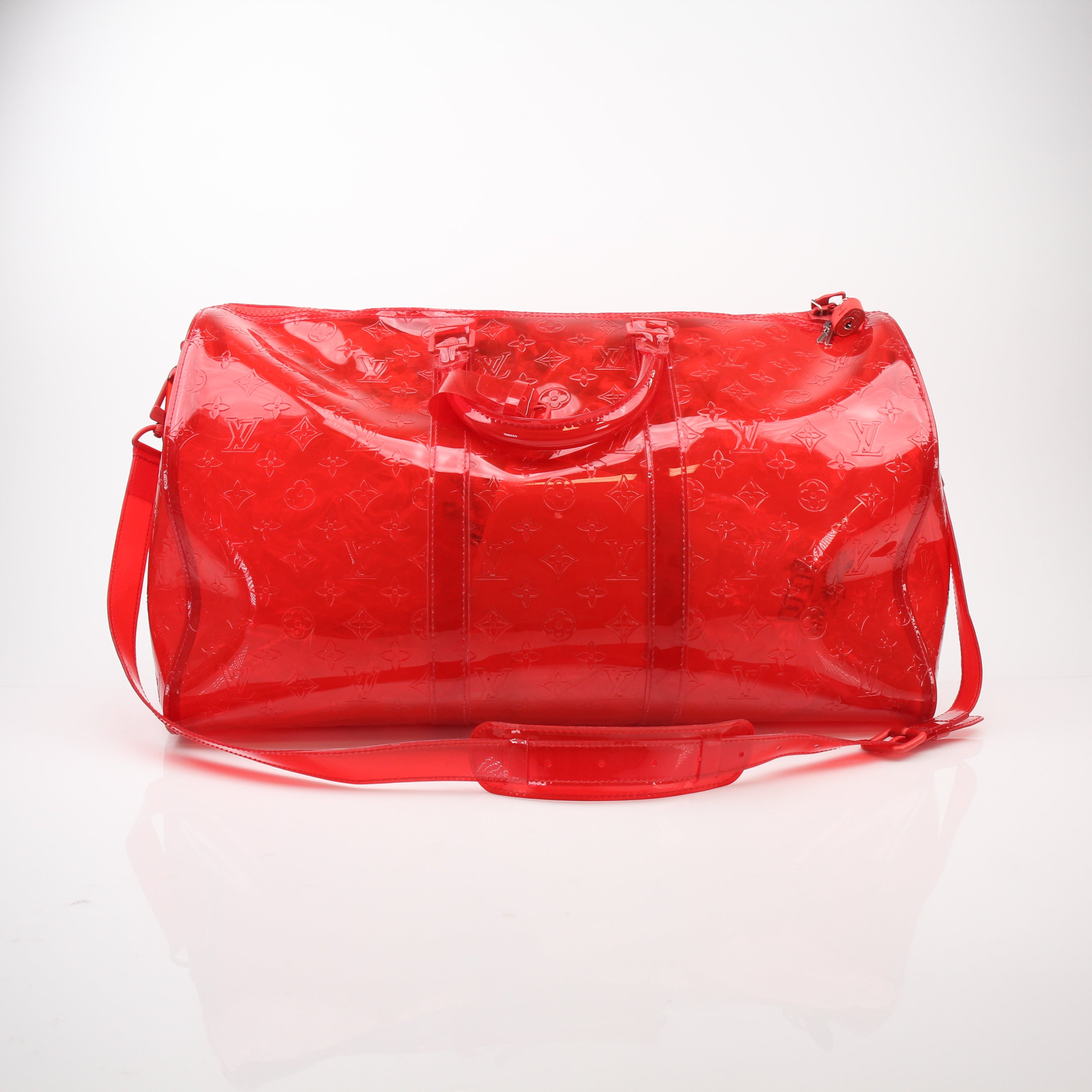 Louis Vuitton Monogram PVC Keepall Bandouliere 50 Red