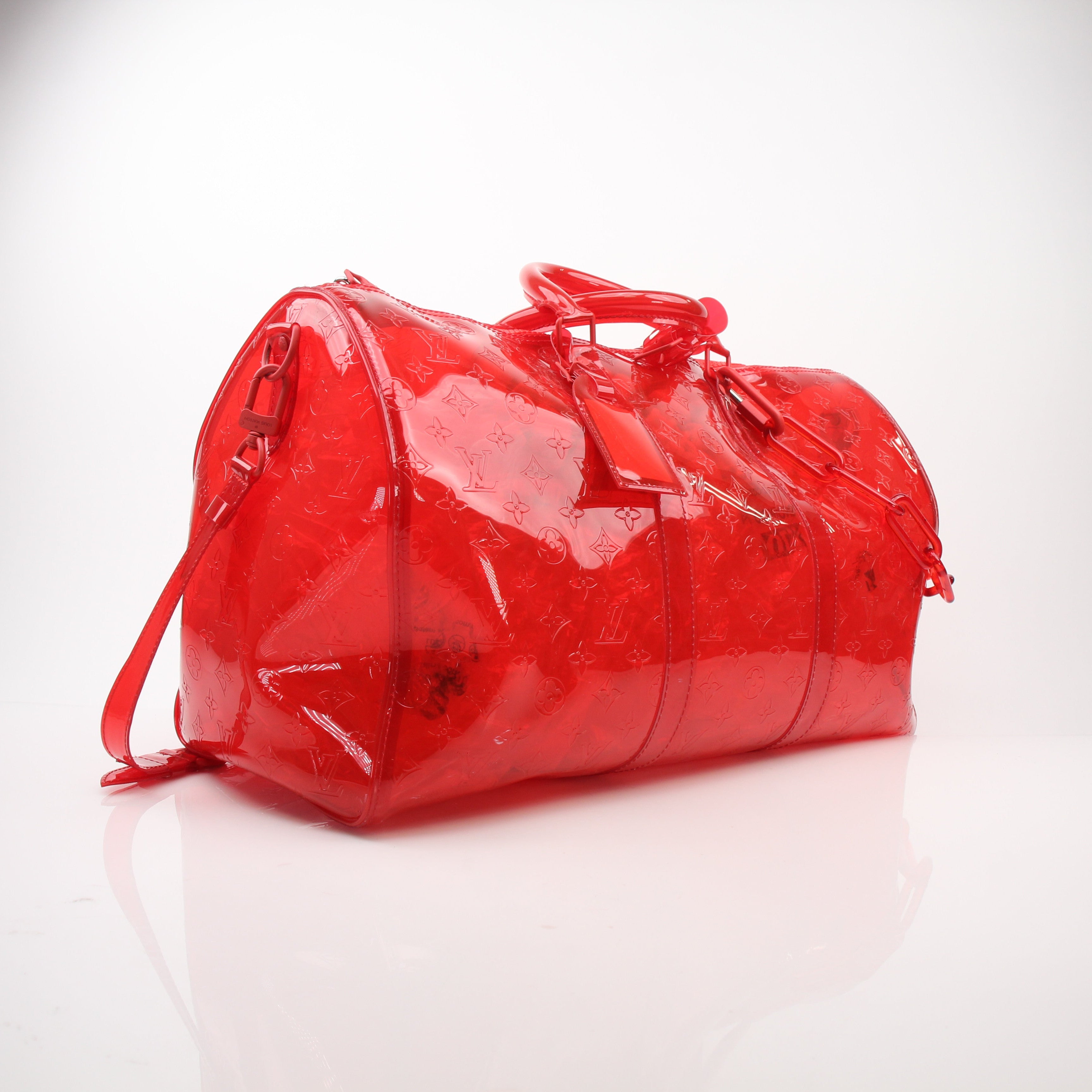 Louis Vuitton Monogram PVC Keepall Bandouliere 50 Red