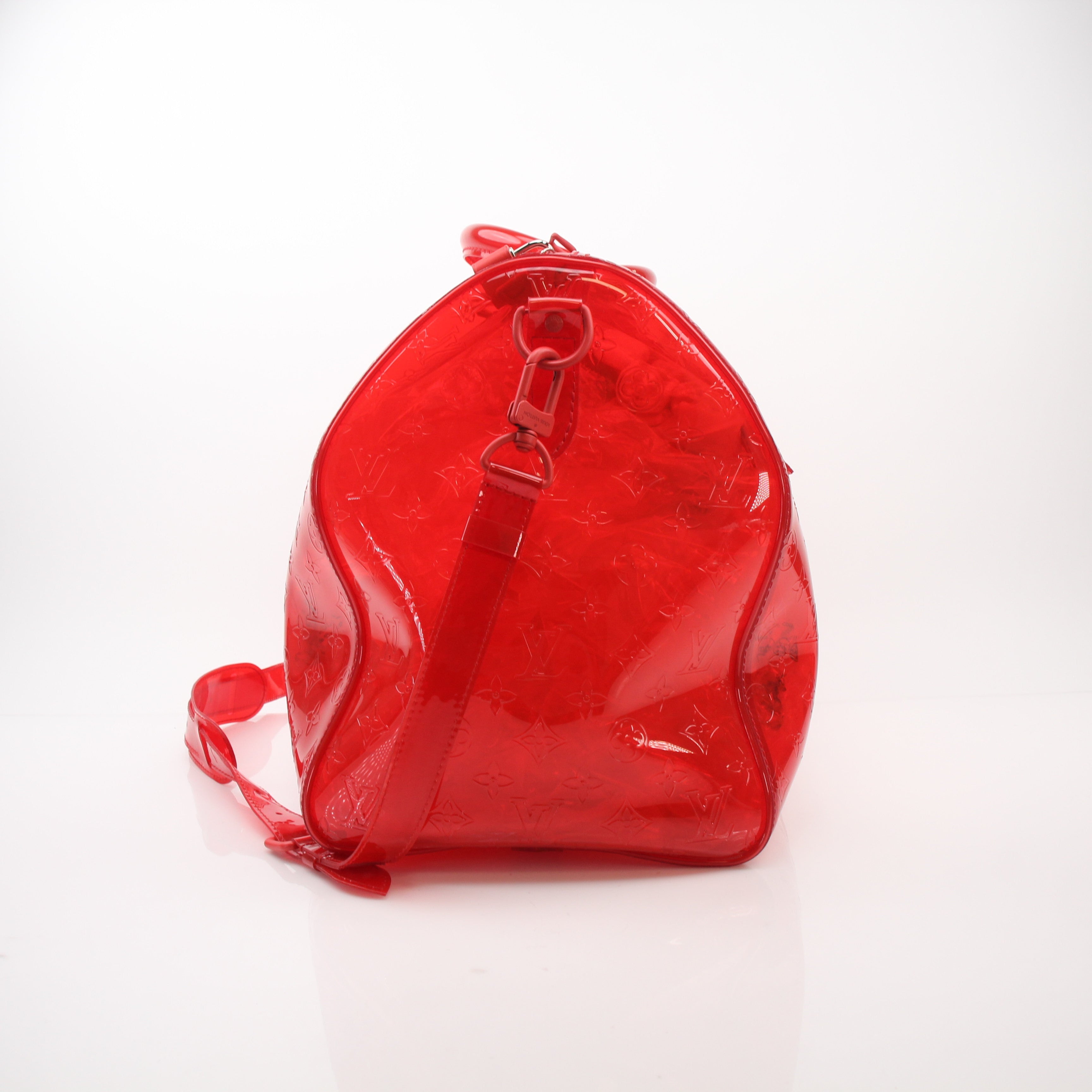Louis Vuitton Monogram PVC Keepall Bandouliere 50 Red