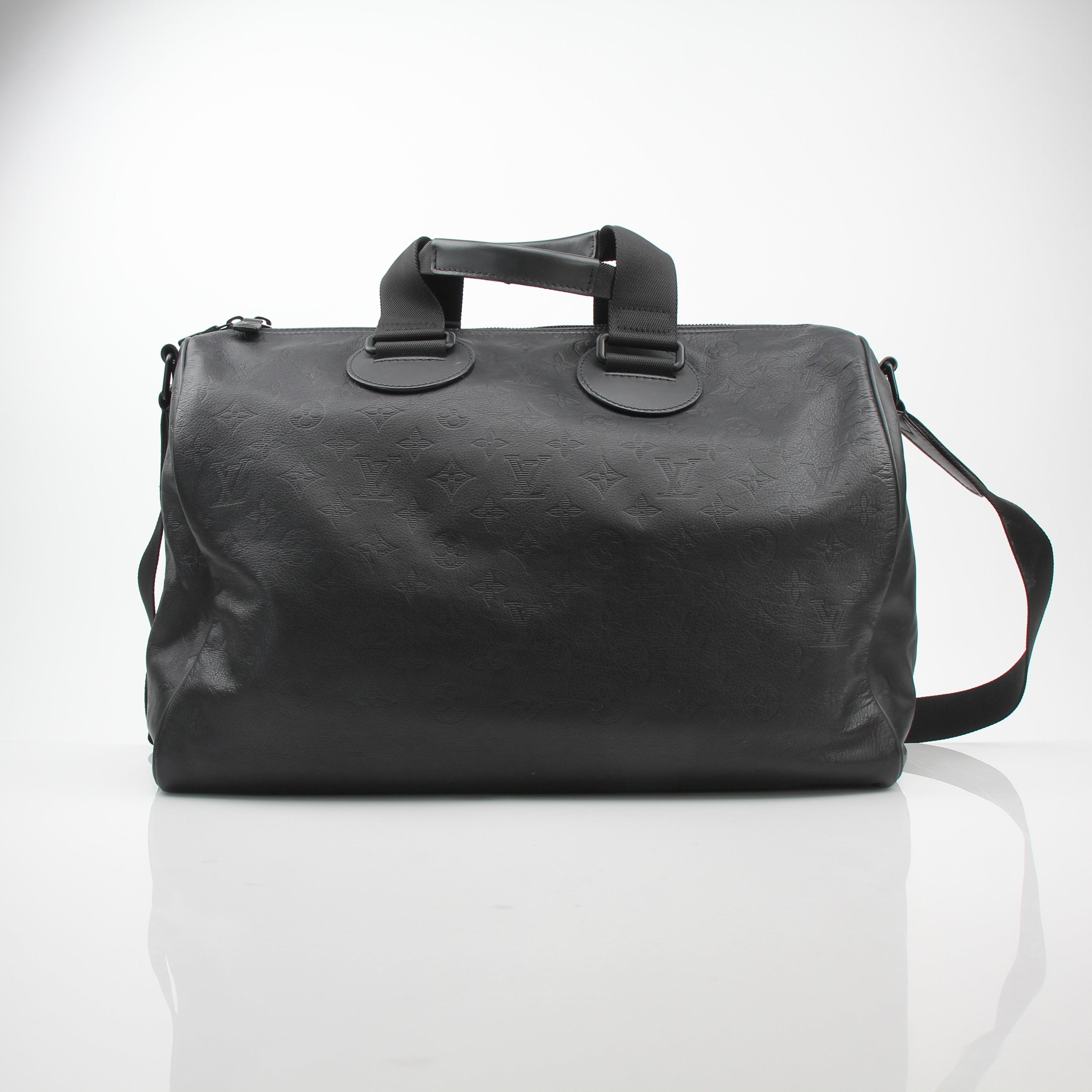 Louis Vuitton Monogram Shadow Speedy Bandouliere 40 Black