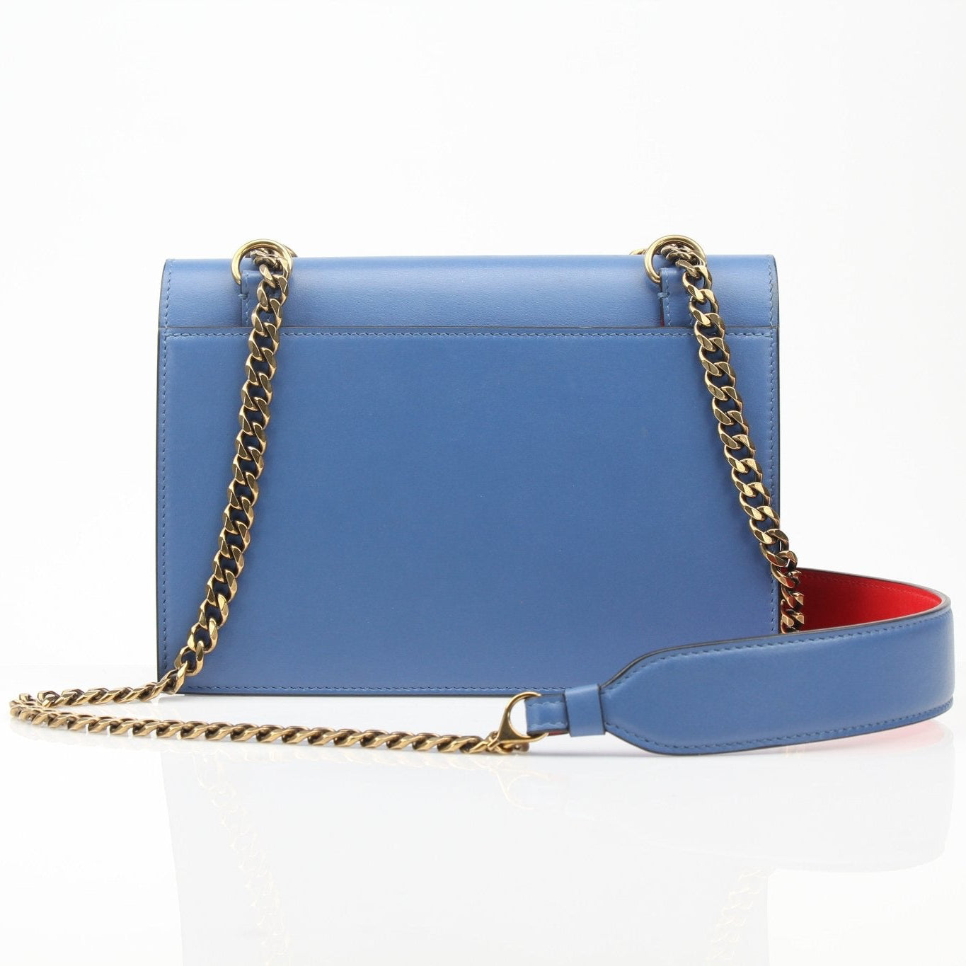 Christian Louboutin Elisa shoulder handbag in black leather with gold-tone hardware, featuring a sleek, structured design.