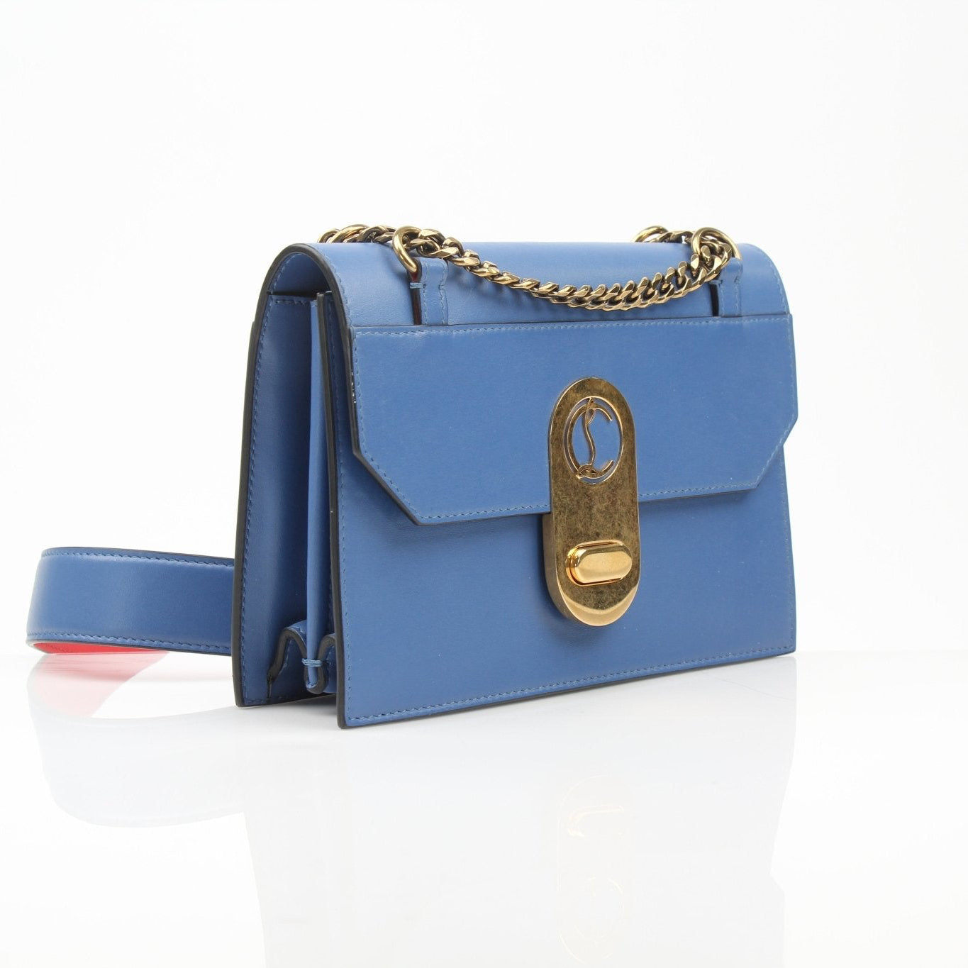 Christian Louboutin Elisa shoulder handbag with gold accents, featuring a sleek design and luxurious leather finish.