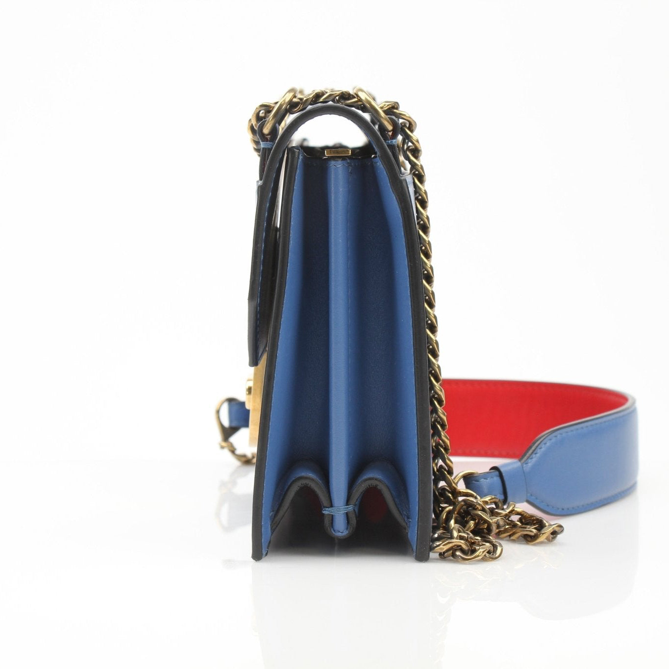 Christian Louboutin Elisa shoulder handbag with gold accents, featuring sleek design and elegant leather finish.
