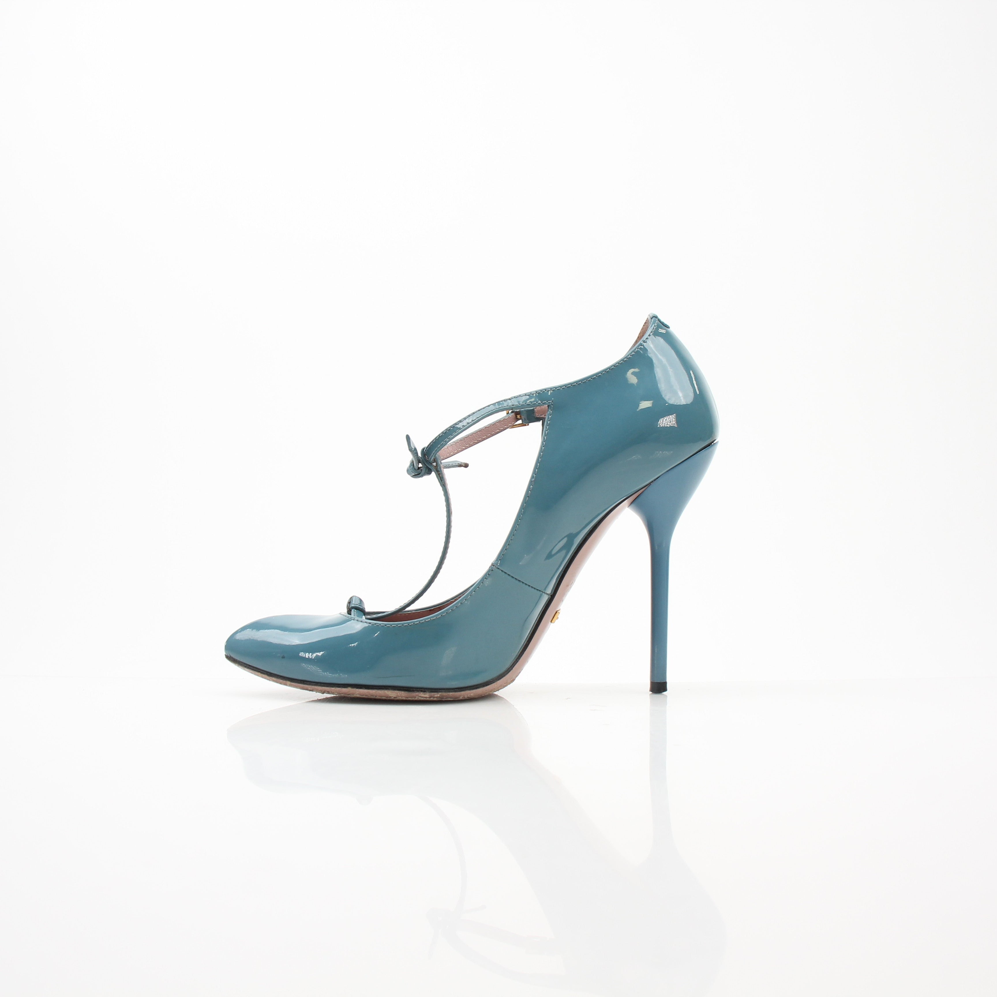 Gucci Beverly T-Strap Patent Leather Pumps