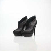 Saint Laurent Rive Gauche Black Leather Ankle Platform Pumps