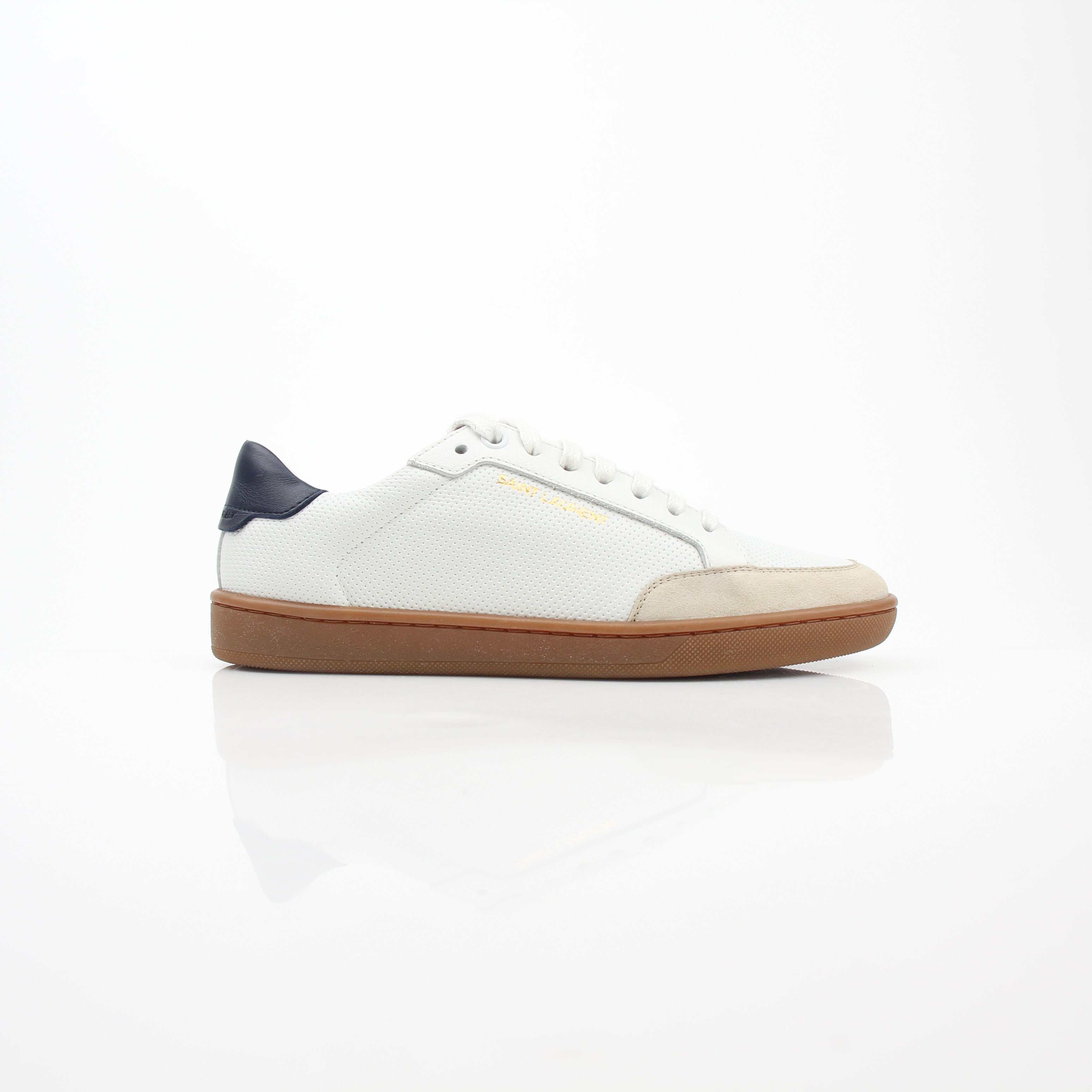 Saint Laurent Court Classic SL/10 White Leather Low Top Sneakers