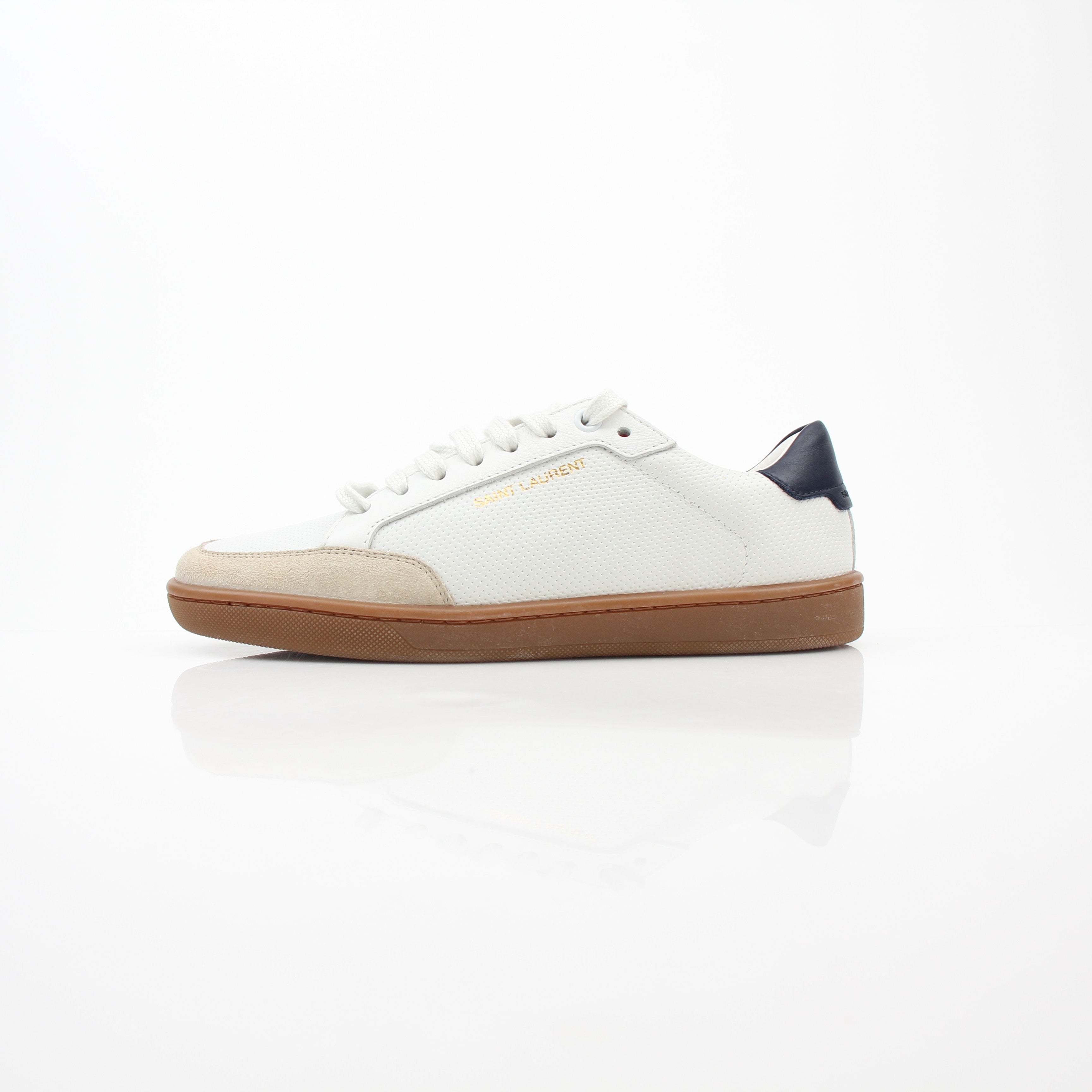 Saint Laurent Court Classic SL/10 White Leather Low Top Sneakers