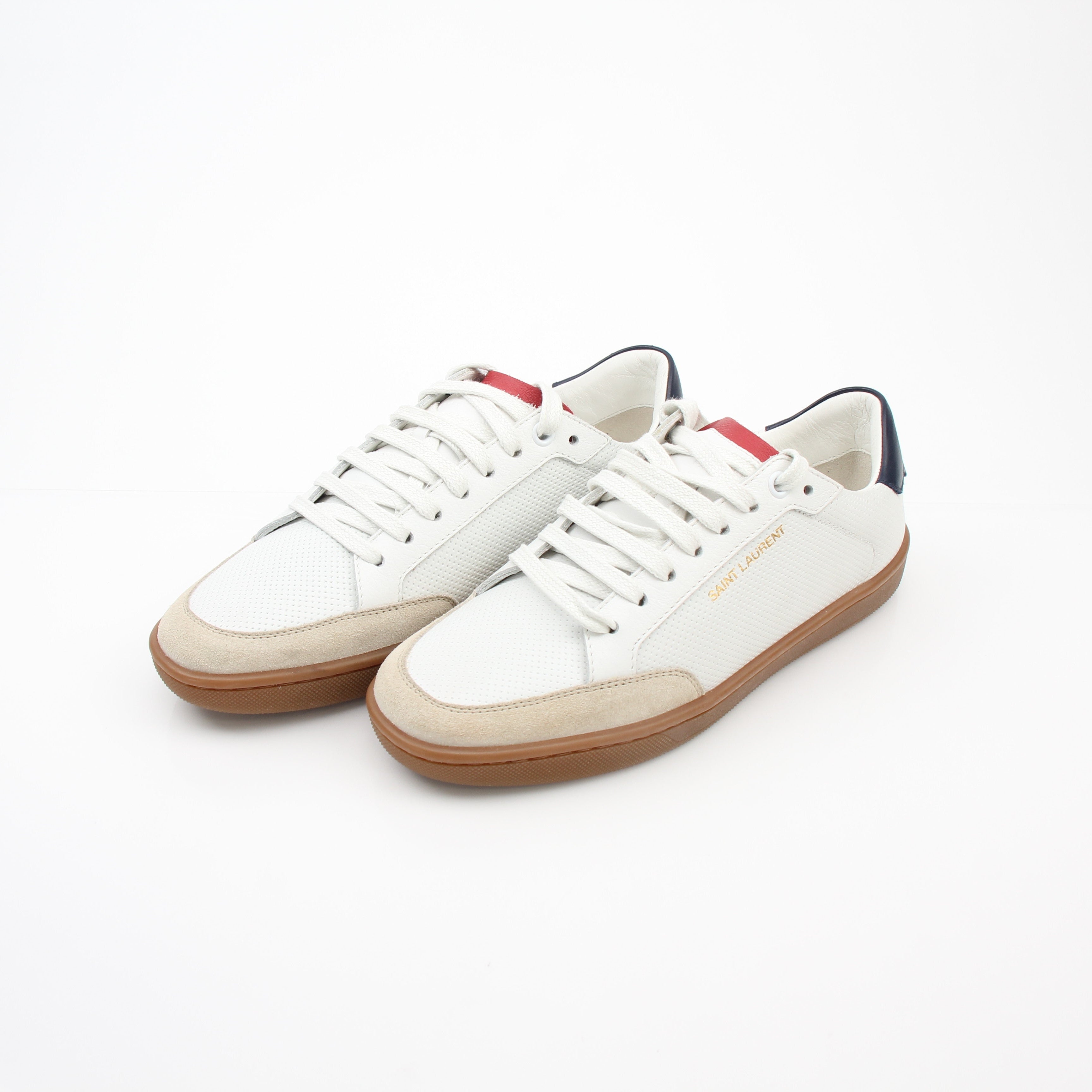 Saint Laurent Court Classic SL/10 White Leather Low Top Sneakers